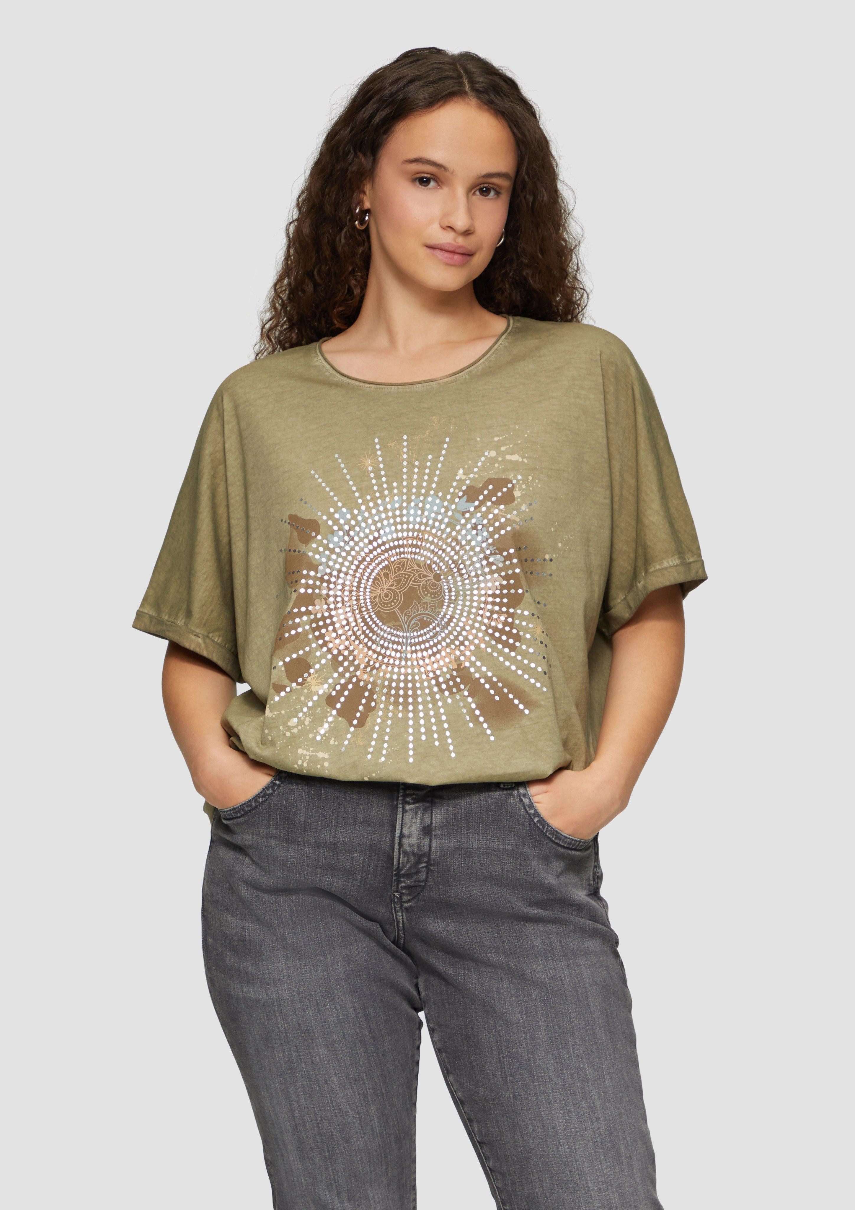 QS Kurzarmshirt Oversize Shirt in gewaschener günstig online kaufen