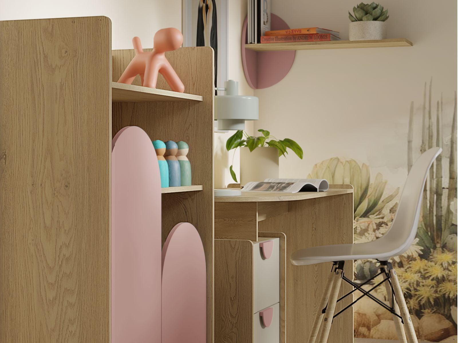 Compleo Schreibtisch mit 2 Schubladen FORMS, Designer Kinderzimmer, MADE IN EU