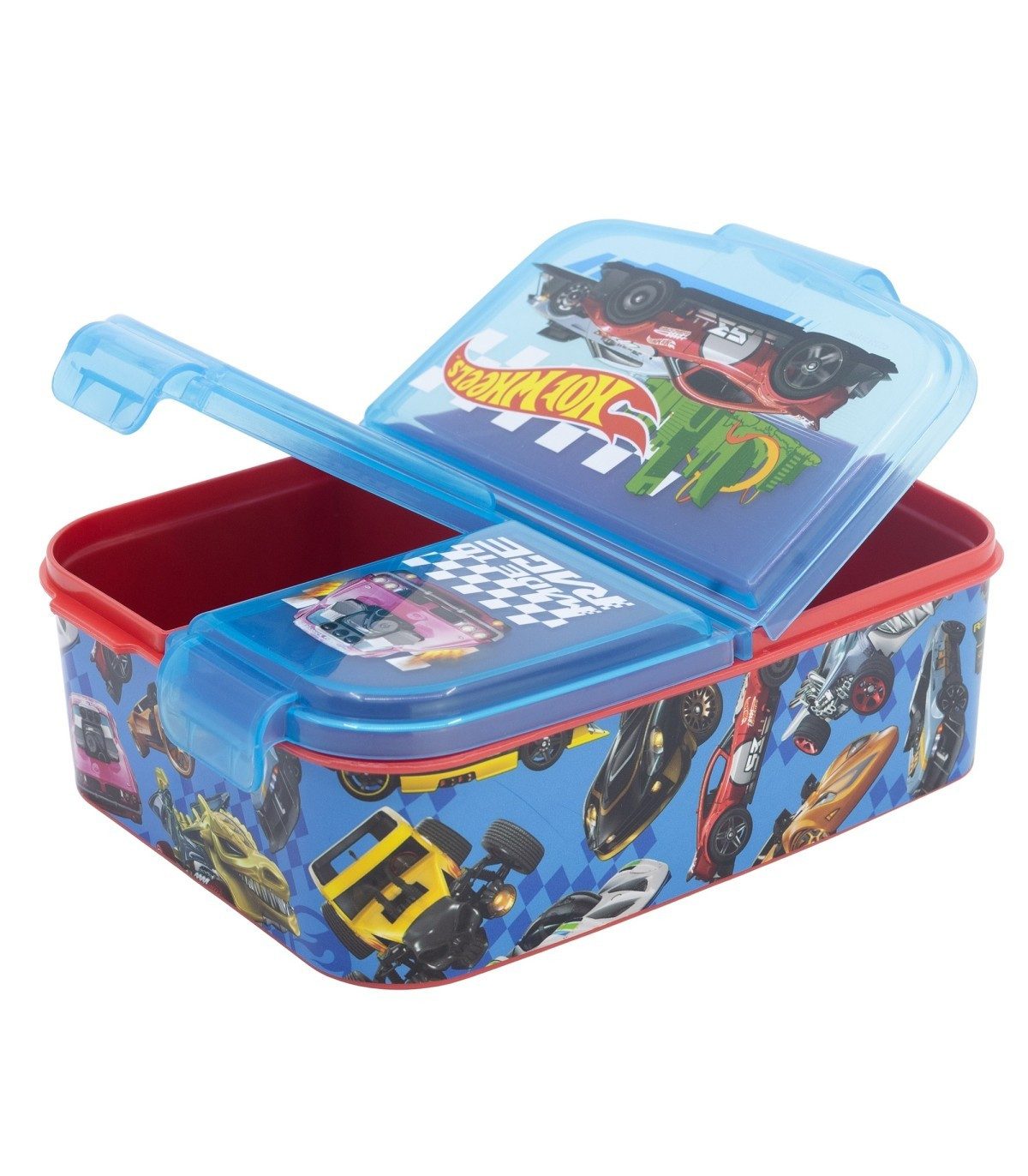 Hot Wheels Lunchbox Lunchbox Kinder Brotdose mit 3 Fächern Pausenbox