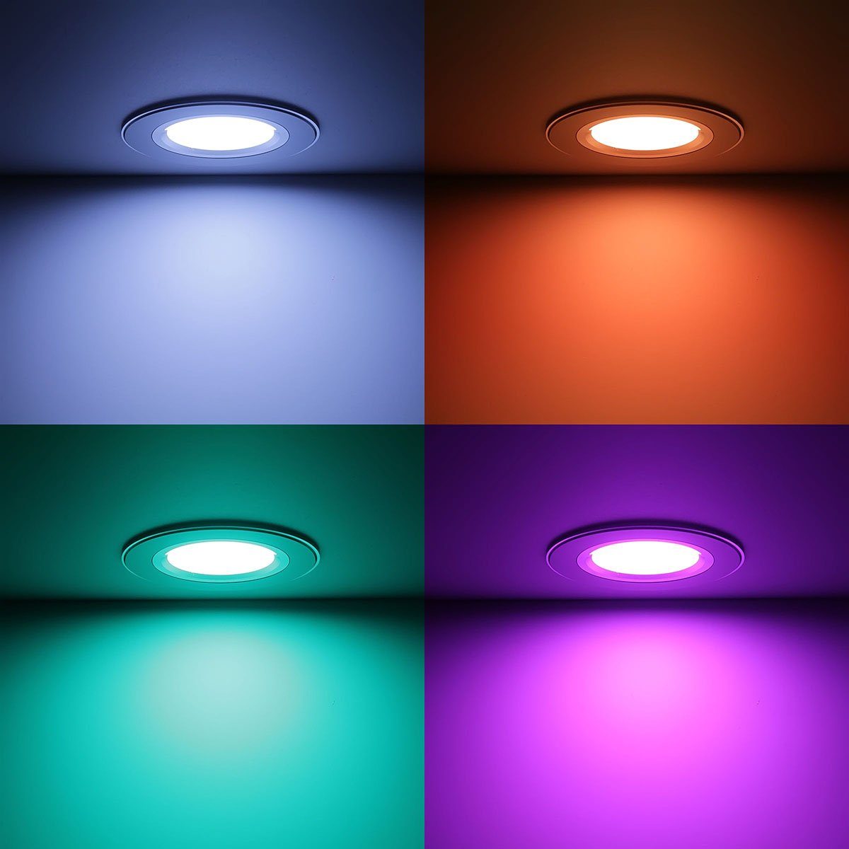 LED, Ogeled RGB, Dimmbar, 24V, Einbaustrahler Einbauleuchte Decken Lampe, Spot LED RGB, Einbauleuchten LED Einbauspots, Spot Lampe, Einbaustrahler,