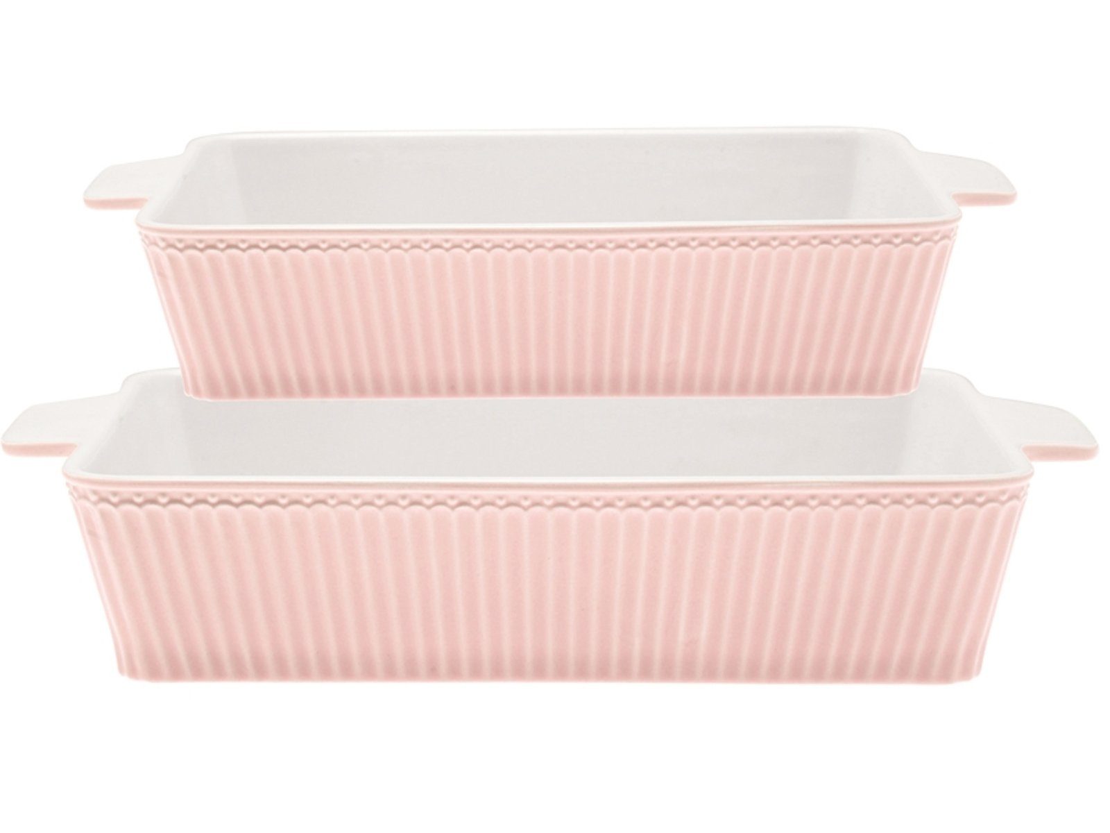 Greengate Auflaufform Alice Auflaufform pale pink Set2, Steinzeug
