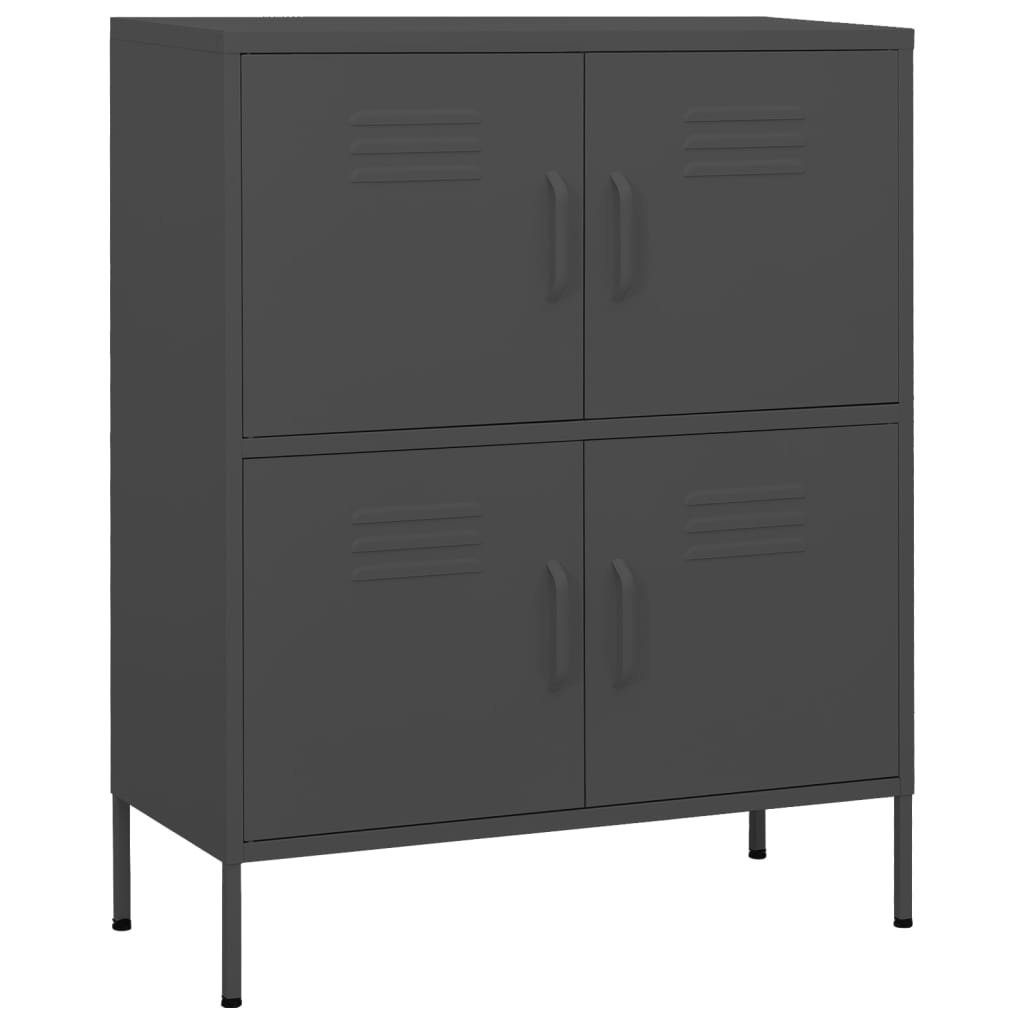 vidaXL Sideboard NA Sideboard Anrichte Schrank Lowboard Anthrazit 80x35x101,5 cm Stahl