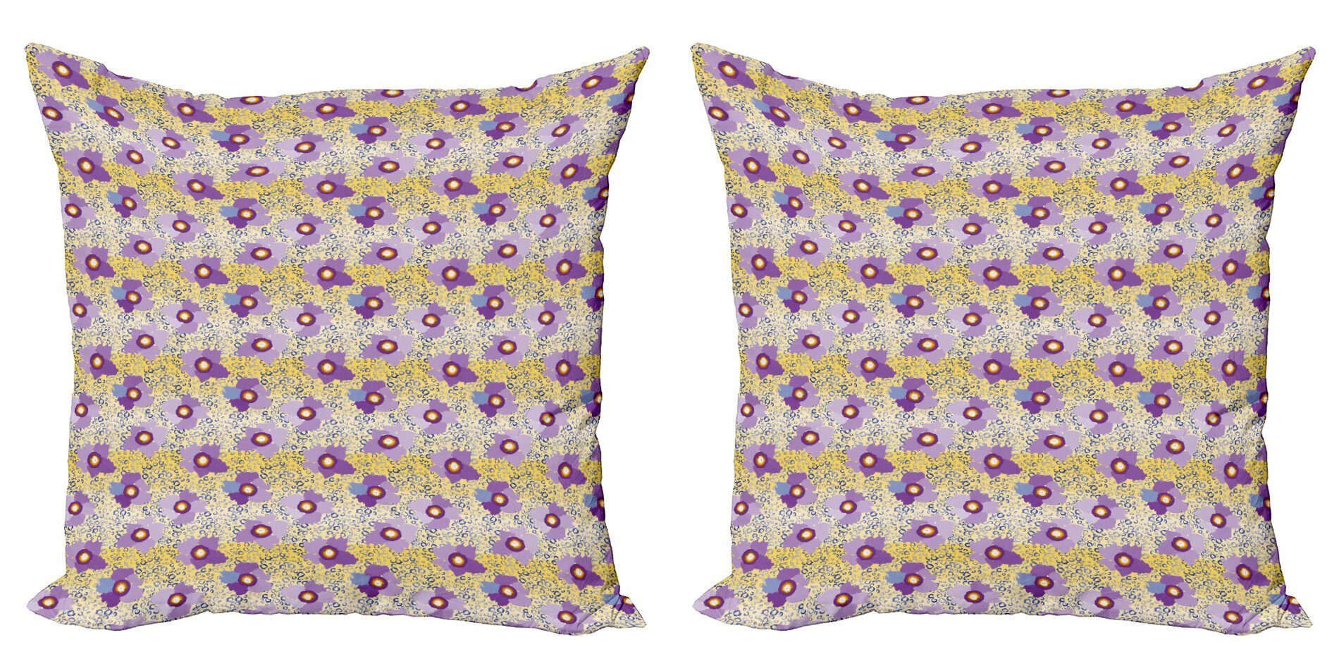 Kissenbezüge Modern Accent Doppelseitiger Digitaldruck, Abakuhaus (2 Stück), Blumen Vibrant abstrakte Blumen
