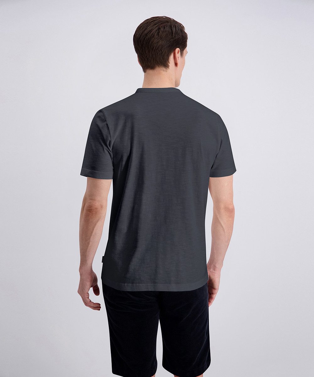 Pierre Cardin Henleyshirt Henley uni slub yarn mit Knopfleiste, bequeme Passform