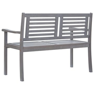 furnicato Gartenbank 2-Sitzer-mit Auflage 120 cm Grau Eukalyptusholz
