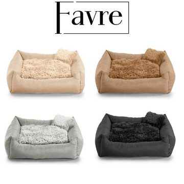 FAVRE Tierbett Fluffy Nelo Hundebett Tierbett Katzenbett, Polyester, Verschiedene Größen Gemütliches Hundebett Shaggy