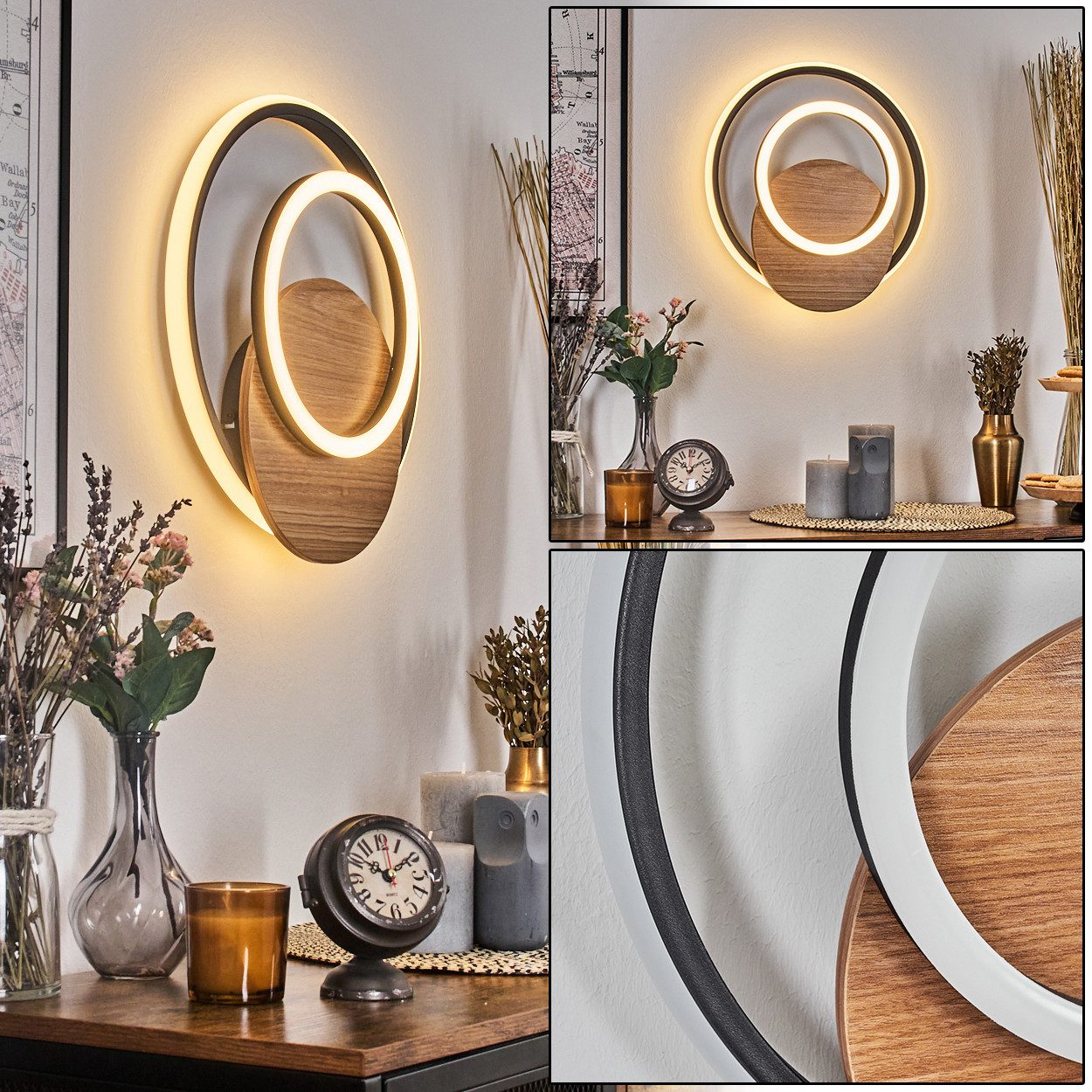 hofstein Wandleuchte Wandlampe aus Metall/Kunststoff in günstig online kaufen