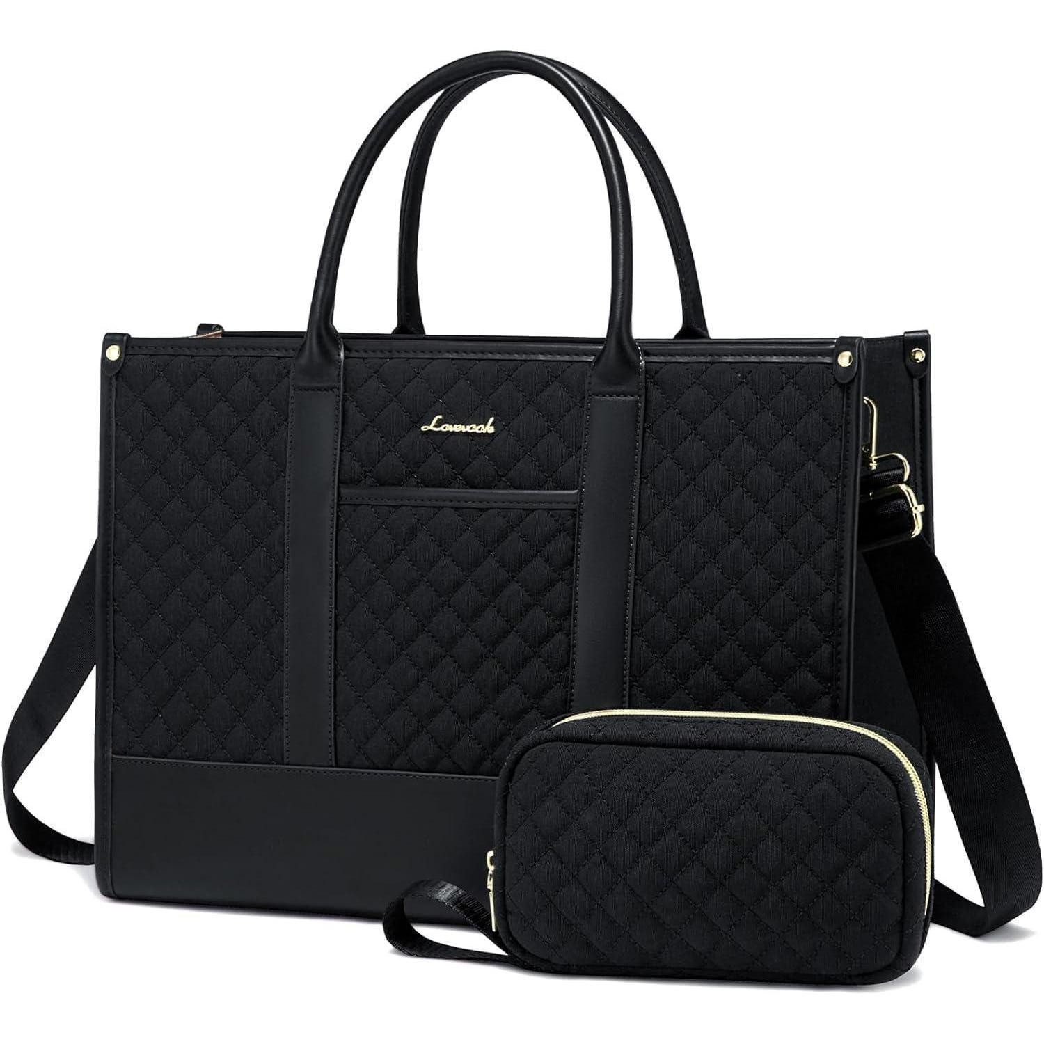 LuxusKollektion Laptoptasche Laptoptasche Damen 17 Zoll Wasserdicht Schwarzes PU Leder
