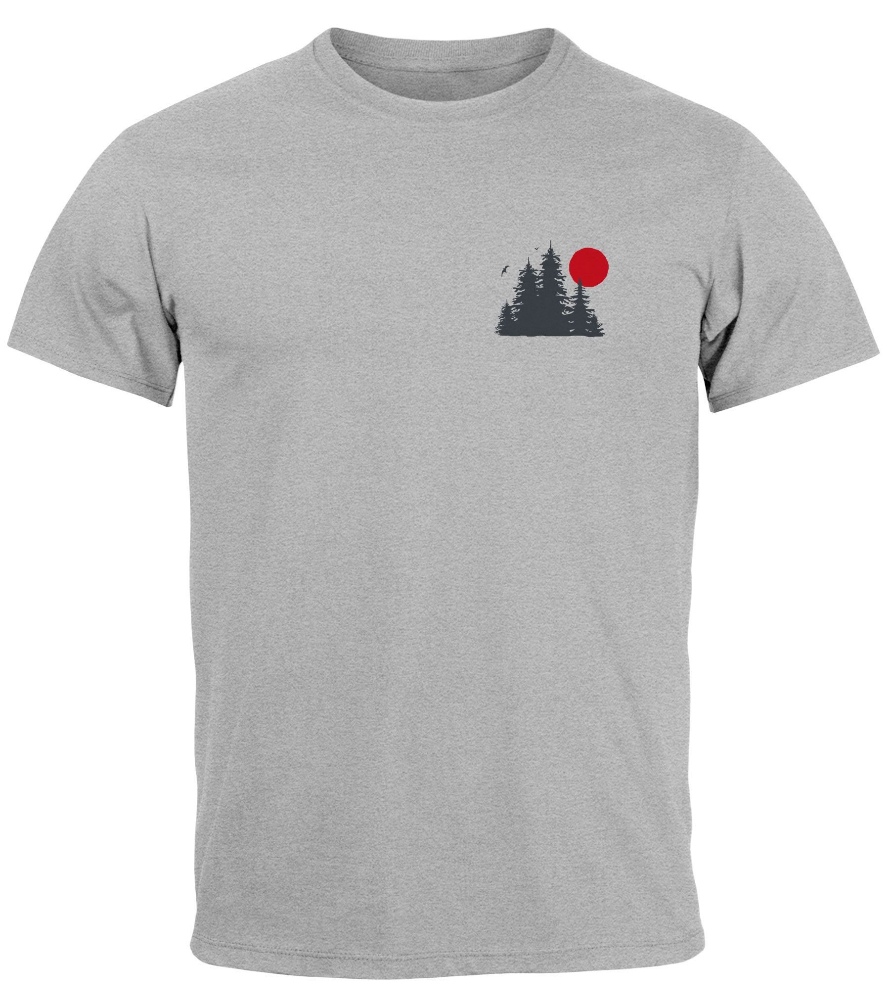 Neverless Print-Shirt Herren T-Shirt Logo Print Wald Silhouette Natur Aufdr günstig online kaufen