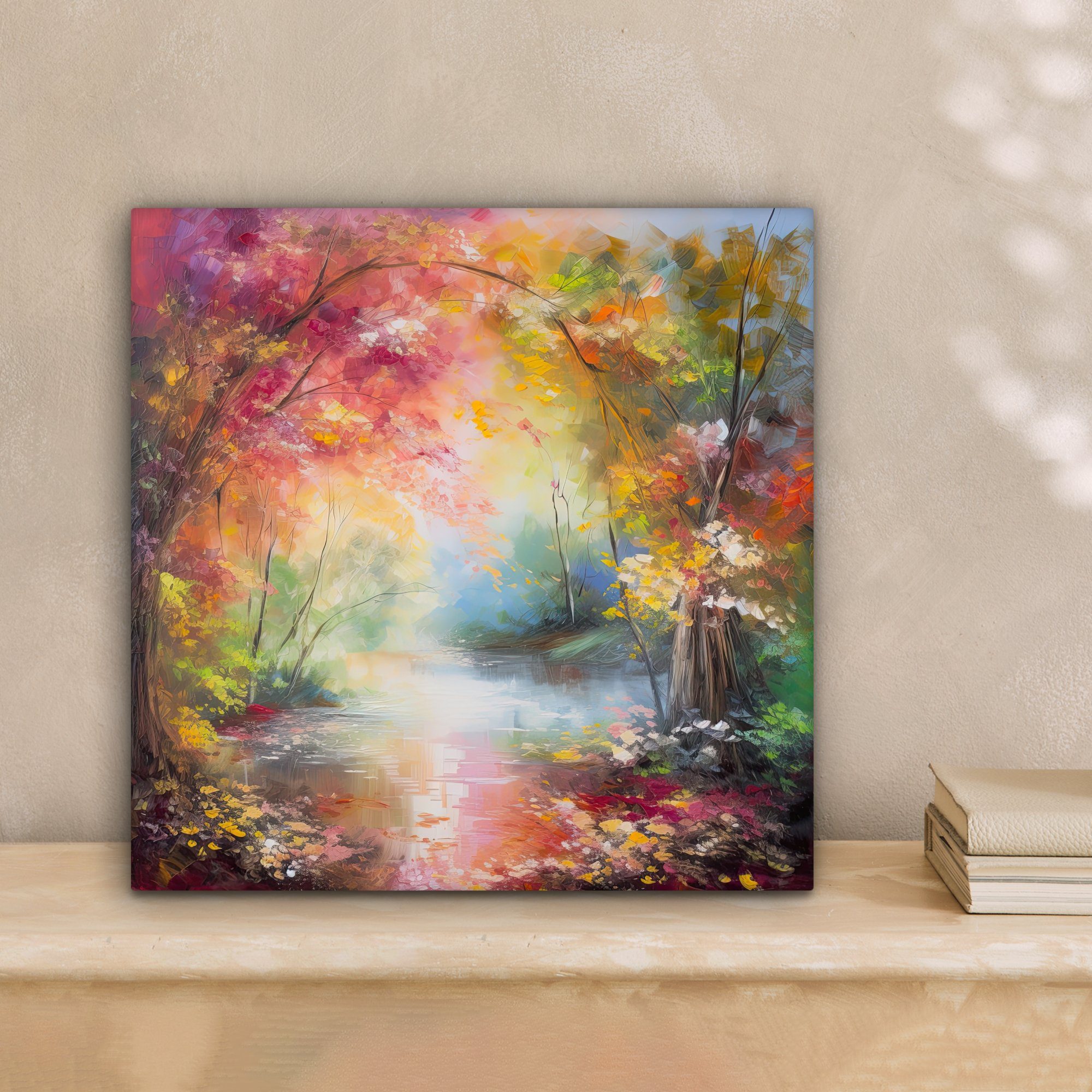 OneMillionCanvasses® Leinwandbild Landschaft - Ölfarbenoptik - Farbenfroh - günstig online kaufen