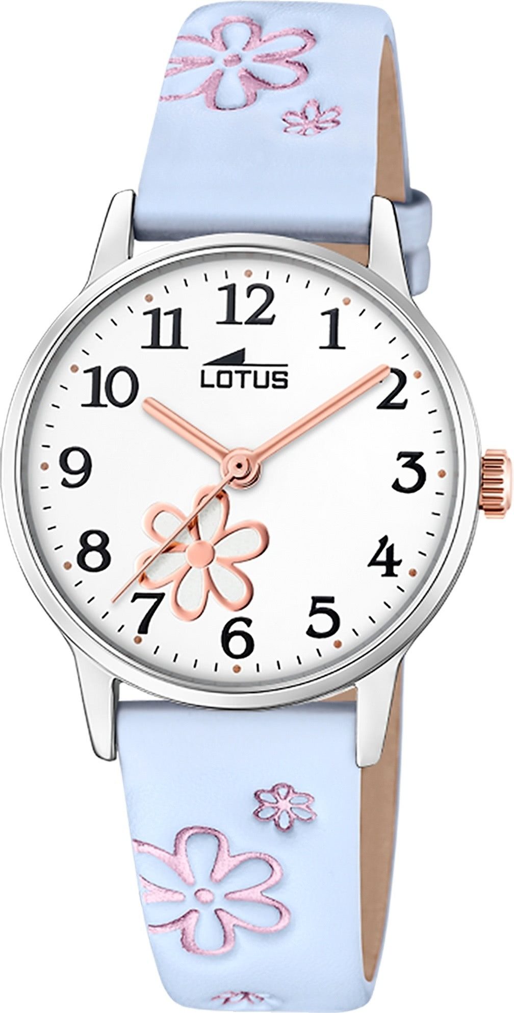 Lotus Chronograph Lotus Kinderuhr Leder hellblau Lotus, (Chronograph), Kinder Armbanduhr rund, klein (ca. 30mm), Edelstahl