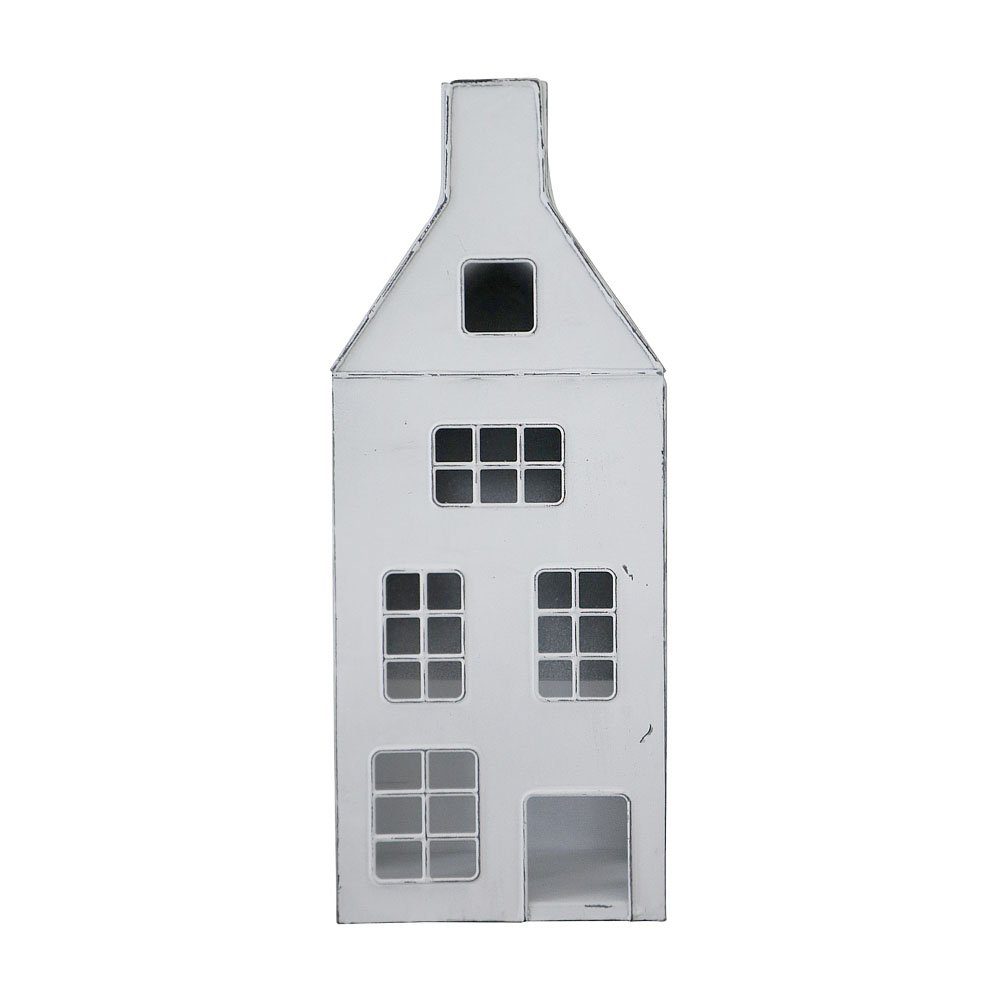 Kerzenlaterne Laterne MAISON weiß shabby chic Metallhaus zum Beleuchten H33cm Dekoha
