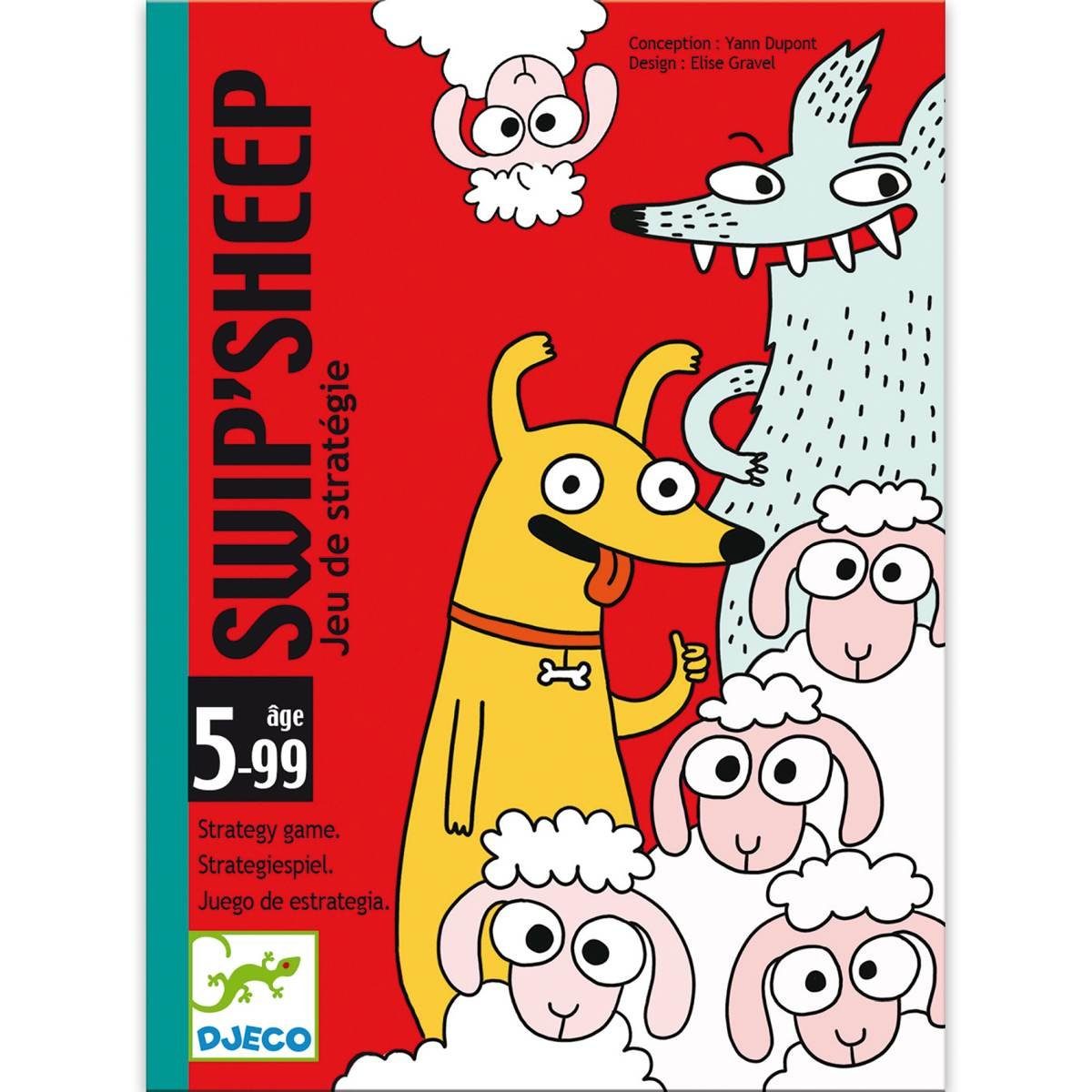 DJECO Spiel, Kartenspiel Swip'Sheep Strategiespiel ab 5 für Kinder Jahre