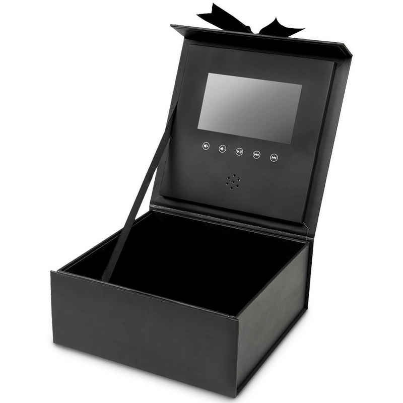 TRIPLE K Geschenkbox TRIPLE K Geschenkbox mit Videobotschaft und Diashow - Geburtstag, Valentinstag, Hochzeitstag - HD-LED-Bildschirm - inkl. Tragetasche und Grußkarte - 20x20x8,5cm, HD-LED-Bildschirm