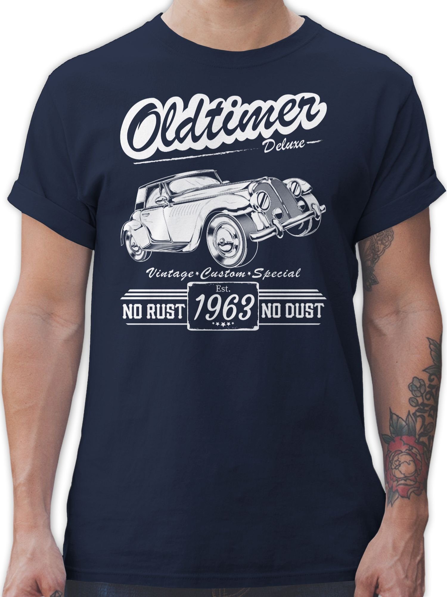 Shirtracer T-Shirt Sechzig Oldtimer Baujahr 1963 60. Geburtstag 2 Navy Blau | T-Shirts