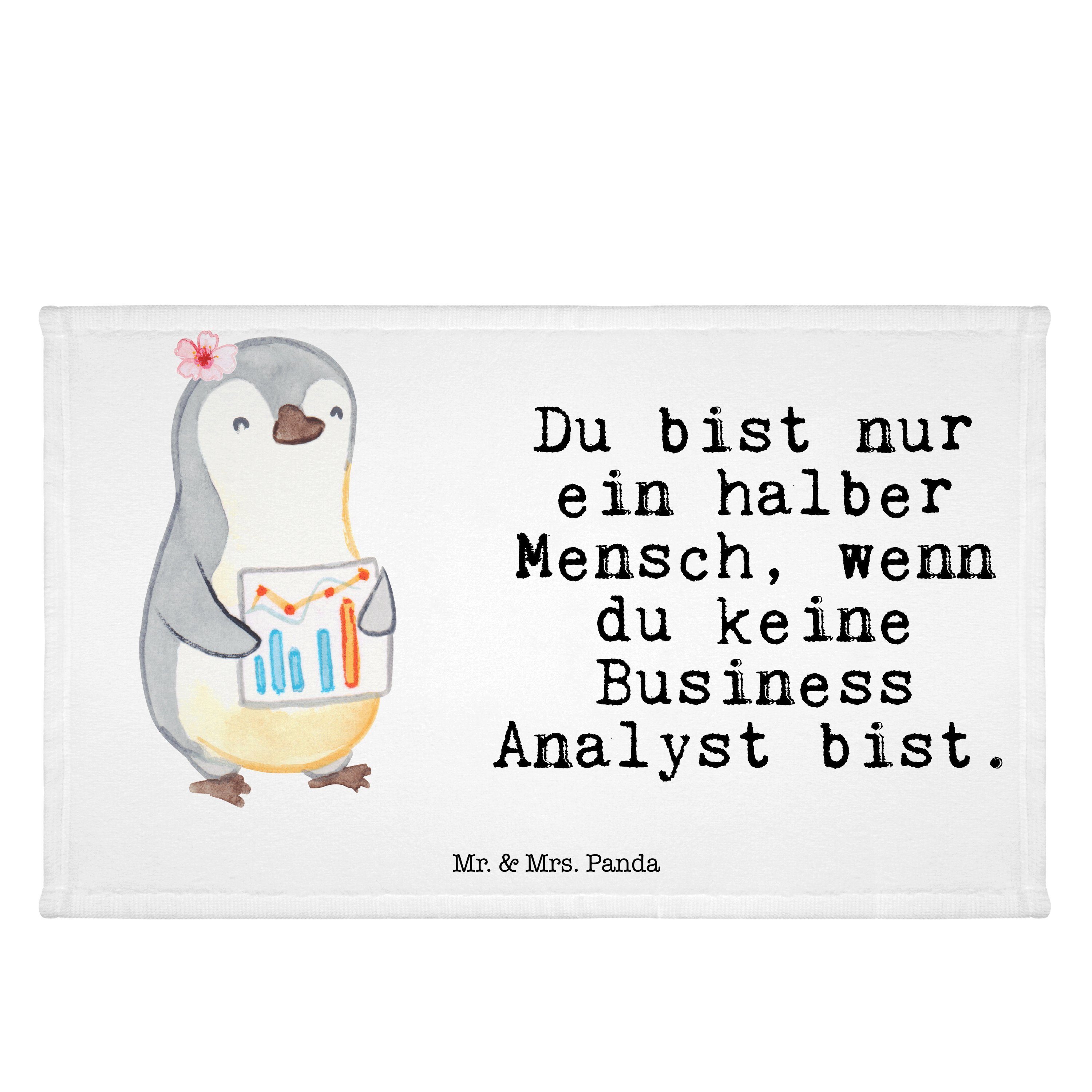 Mr. & Mrs. Panda Handtuch Business Analyst mit Herz - Weiß - Geschenk, Danke, Kinder Handtuch, (1-St) | Alle Handtücher