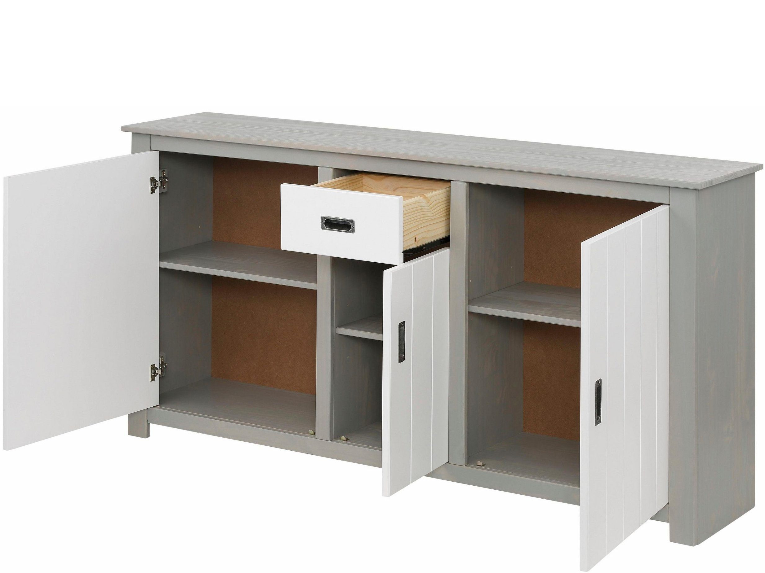 loft24 Sideboard Ariel, 3-trg. Anrichte aus Kiefer im Landhausstil, Wohnzimmerschrank