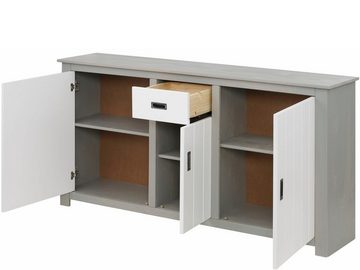 loft24 Sideboard Ariel, 3-trg. Anrichte aus Kiefer im Landhausstil, 2 Farbvarianten erhältlich, Breite 158 cm