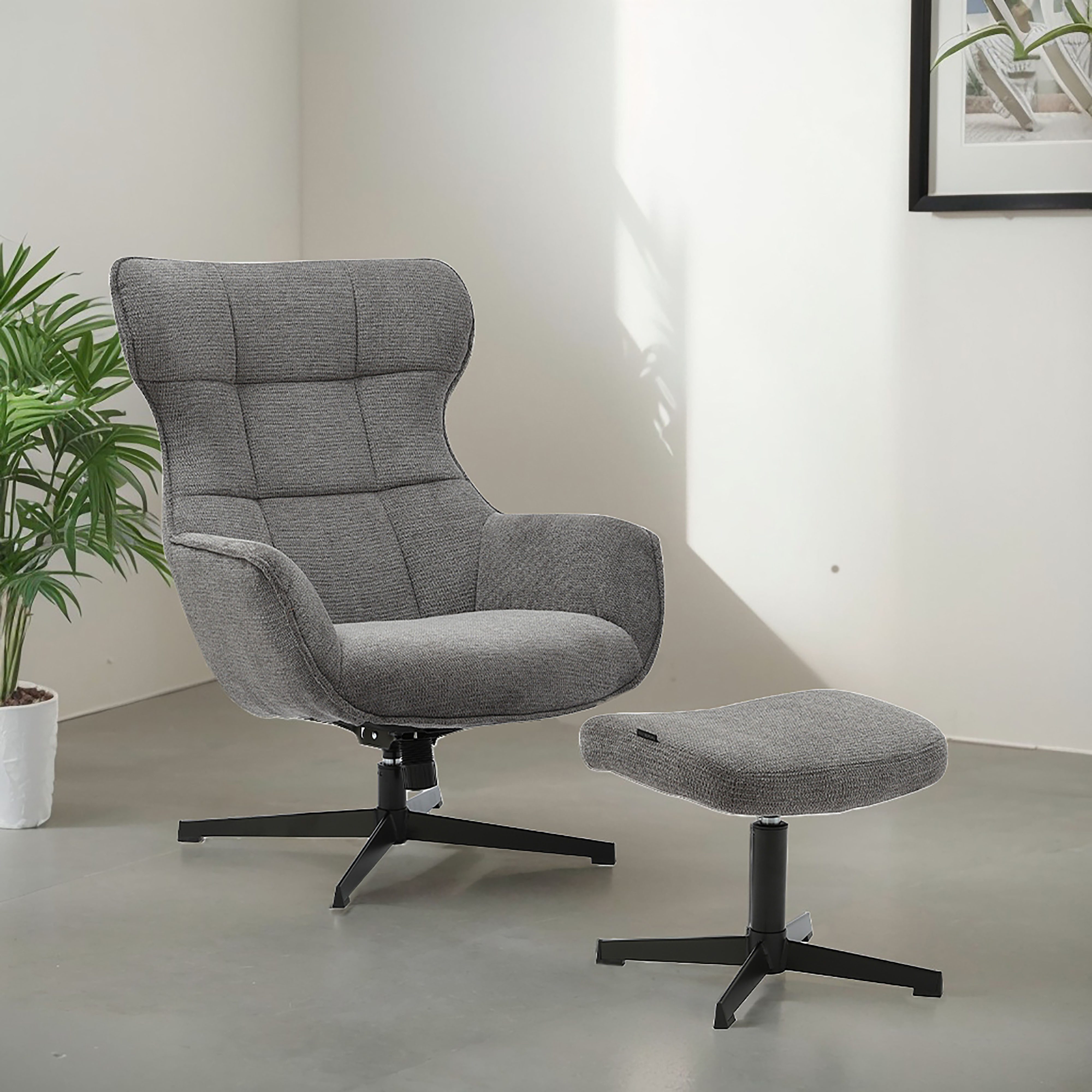 INOSIGN Drehsessel DEGAN Ohrensessel mit Hocker günstig online kaufen