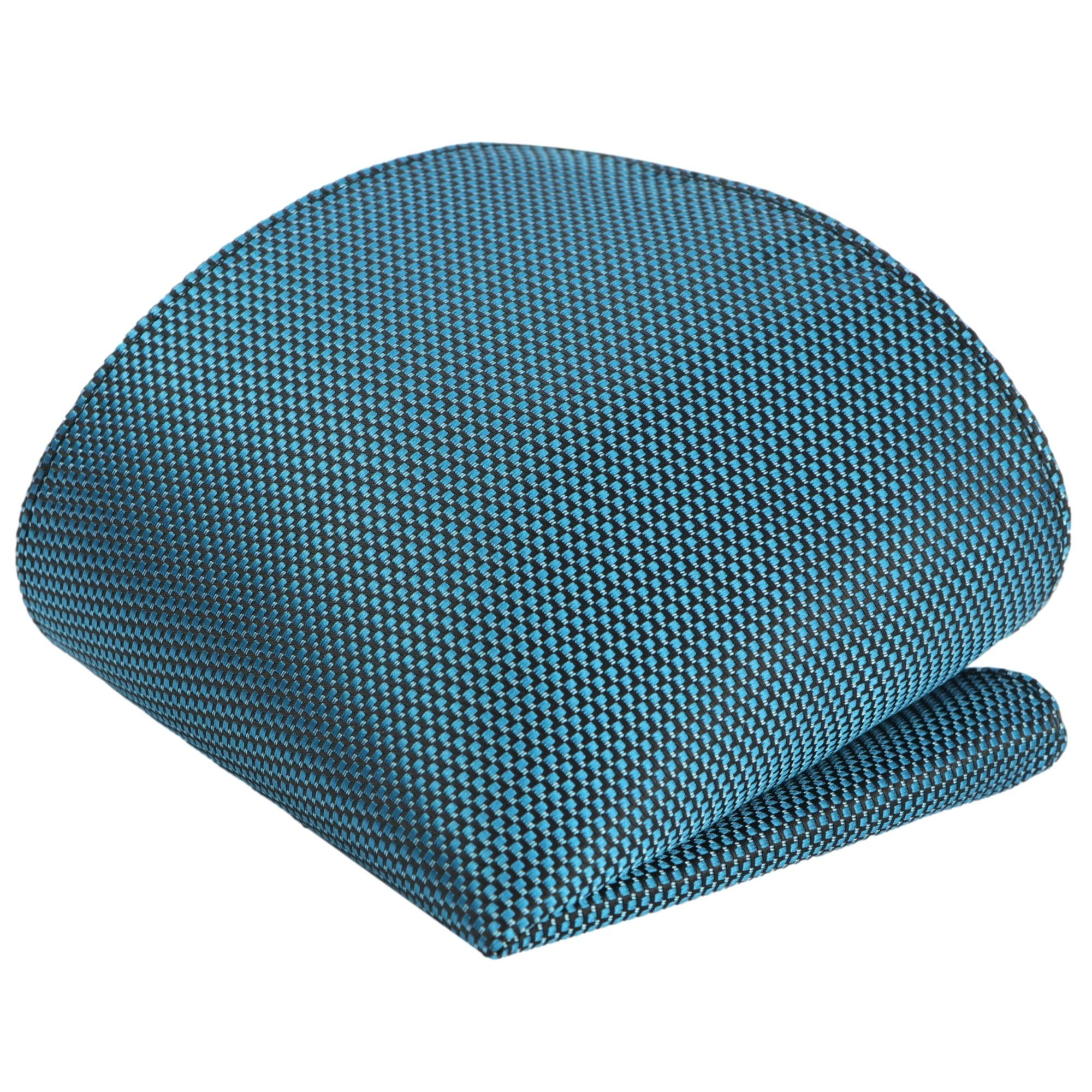 GASSANI Krawatte Dünne Schmale Extra Lange Jacquard Herren-Krawatte Fein Karo (Set, 2-St., 6cm, Slim-Fit, Schmal, Hochzeitskrawatte, mit Einstecktuch, Skinny) Grid, Klein-Kariert, Pique, Gepunktet, Matt, Seide-Touch