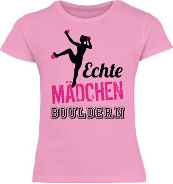 Shirtracer T-Shirt Echte Mädchen bouldern fuchsia/schwarz - Kinder Sport Kleidung - Mädchen Kinder T-Shirt bouldern kinder