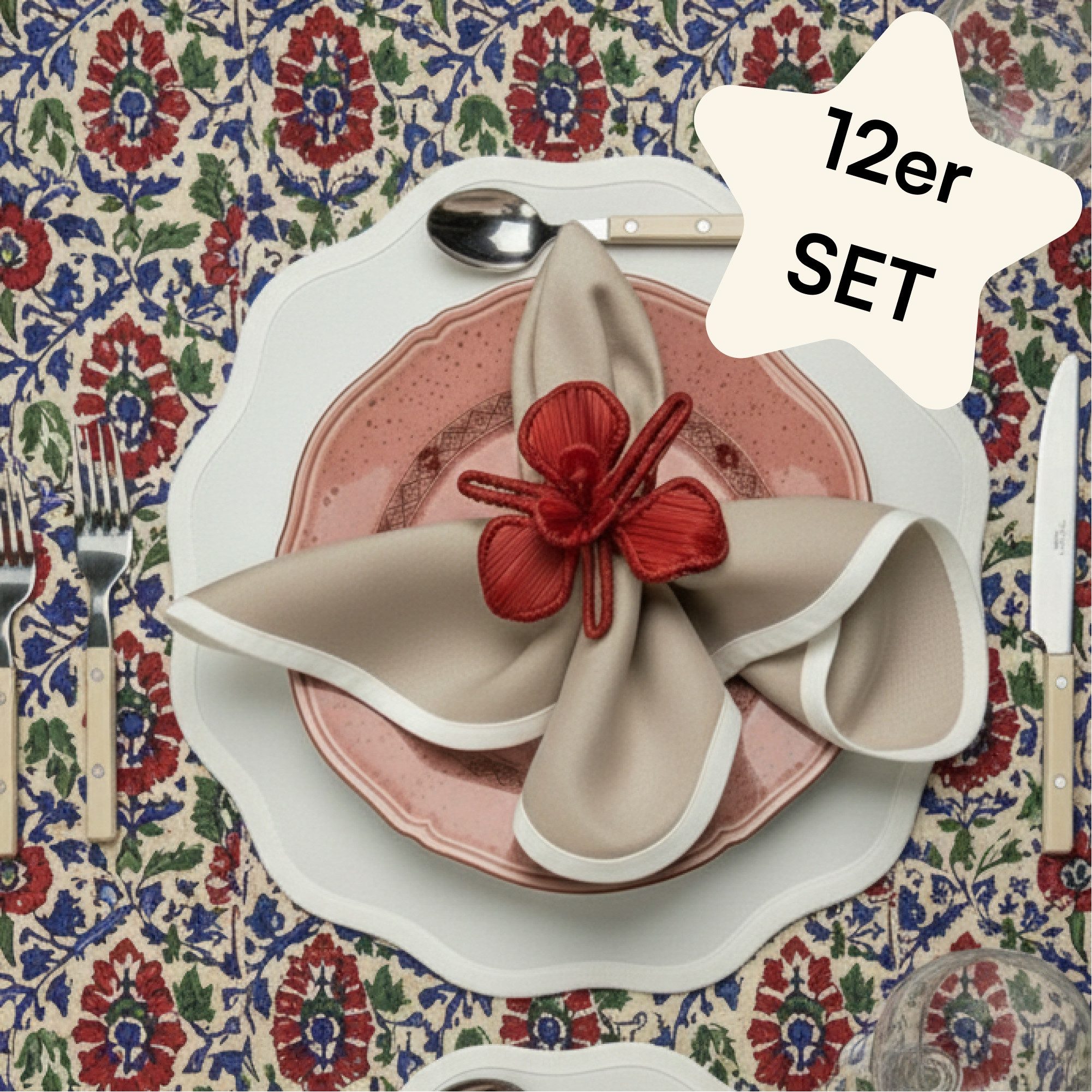 Seralino Stoffserviette 100% Bio-Baumwolle, (Set, 12 St., Wiederverwendbar), 40x40 cm & 45x45 cm