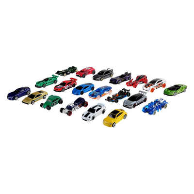 Mattel GmbH Spielzeug-Rennwagen Hot Wheels Cast Fahrzeuge, 1:64 20er Pack Rennauto, (20-tlg), mit klassischen Automodellen, Rennwagen und Spezialfahrzeugen