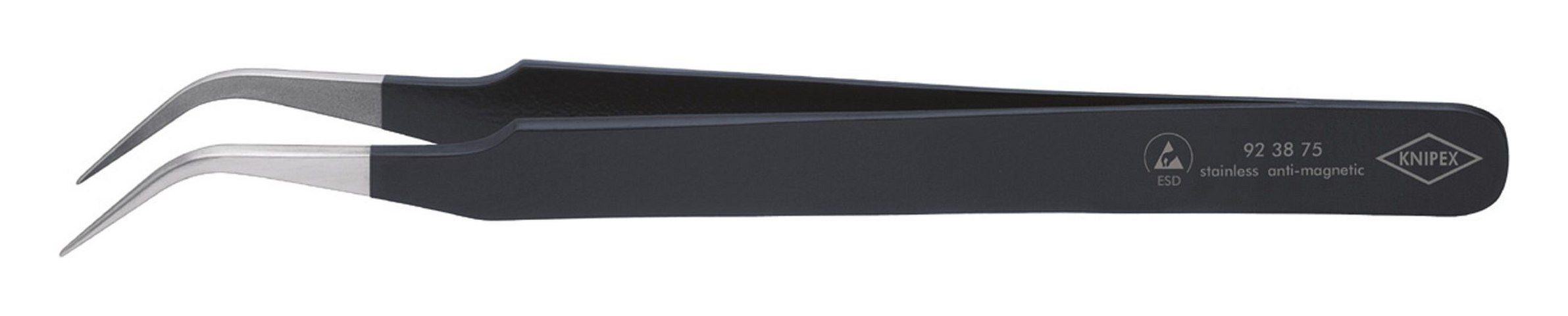 Knipex Pinzette, ESD Sichelform 120 mm schwarz