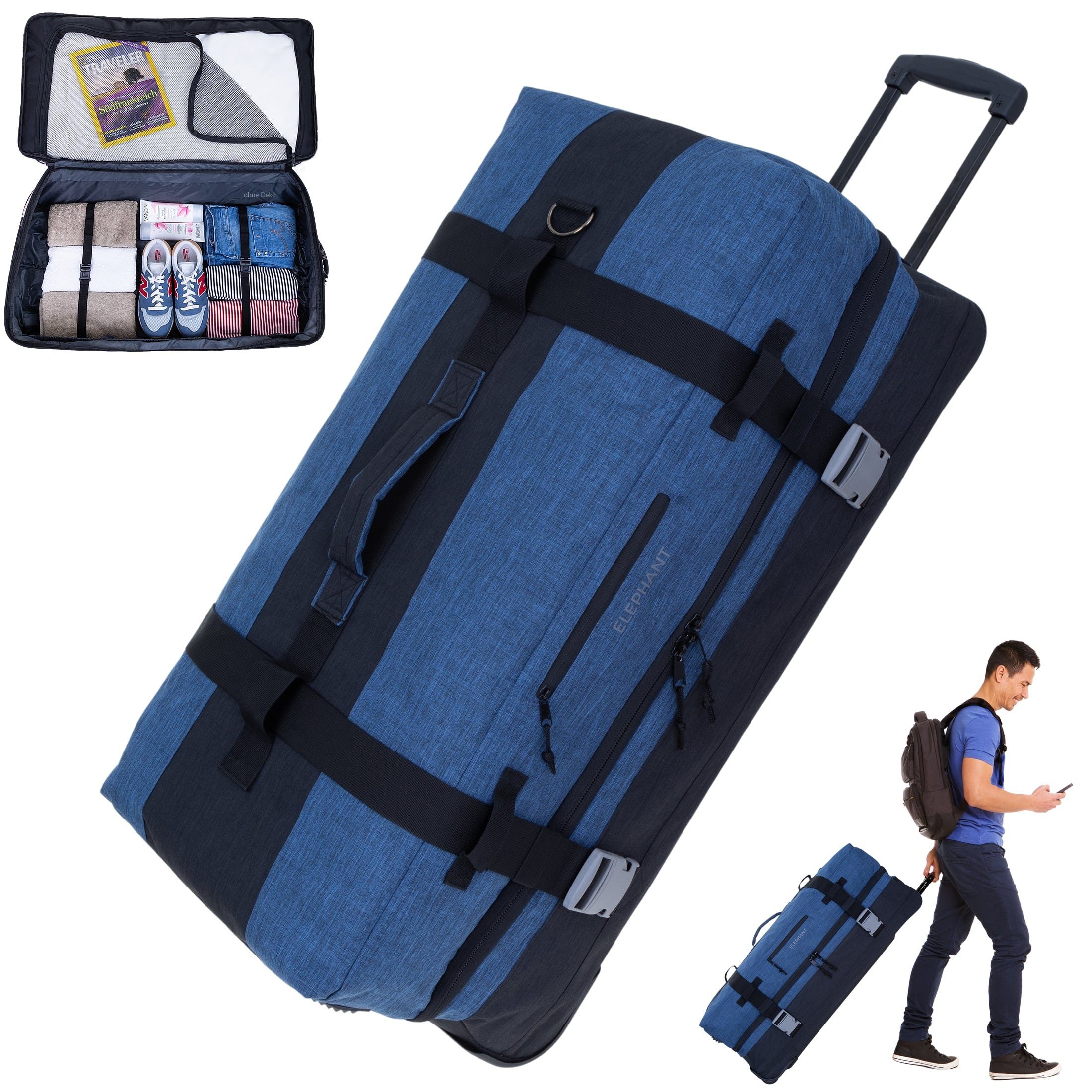ELEPHANT Trolley XXL Travel Reisetrolley 80 cm 120 Liter Reise, Tasche groß Softcase Gepäck Urlaub Trolly