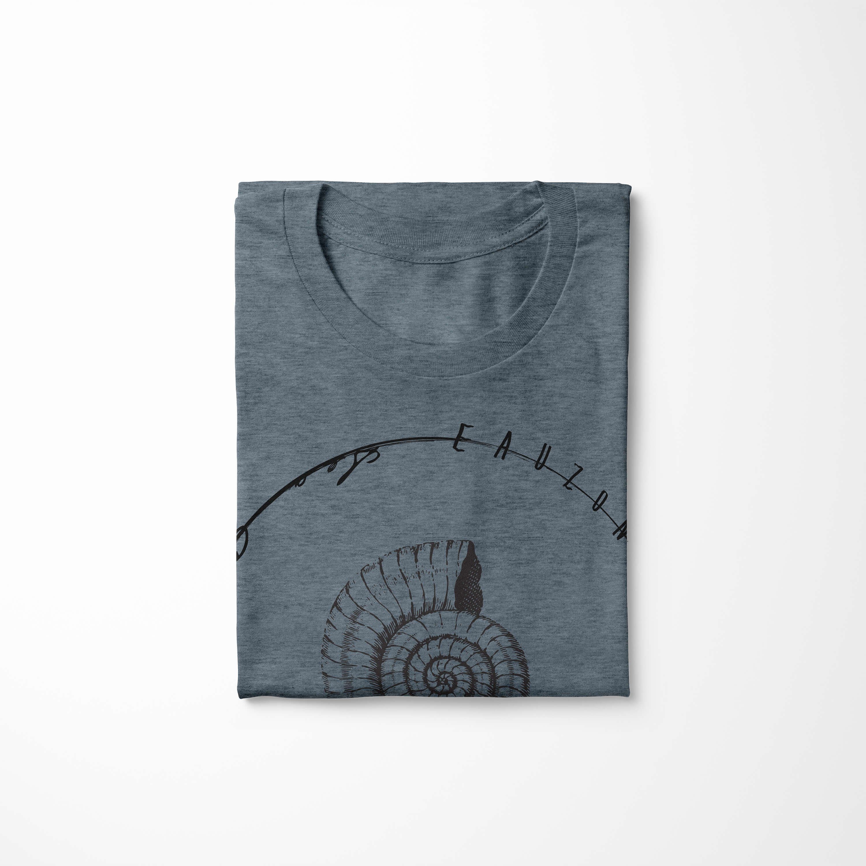 T-Shirt Fische Art 014 Serie: / Sea T-Shirt Sea Struktur Creatures, und Sinus Schnitt - sportlicher feine Tiefsee Indigo