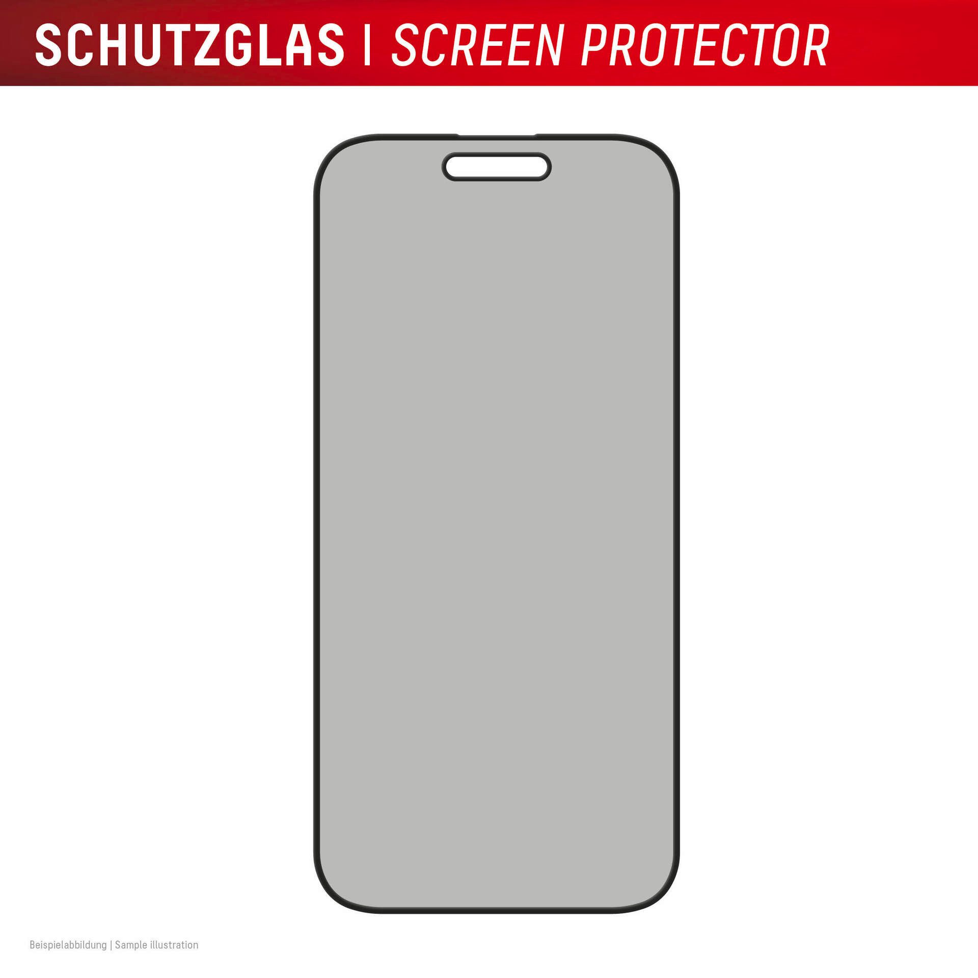 Displex Displayschutzglas Privacy Glass Full Cover für Apple iPhone 16 Plus, 1 Stück, Displayschutzfolie, Schutzfolie, Bildschirmschutz, kratz- & stoßfest