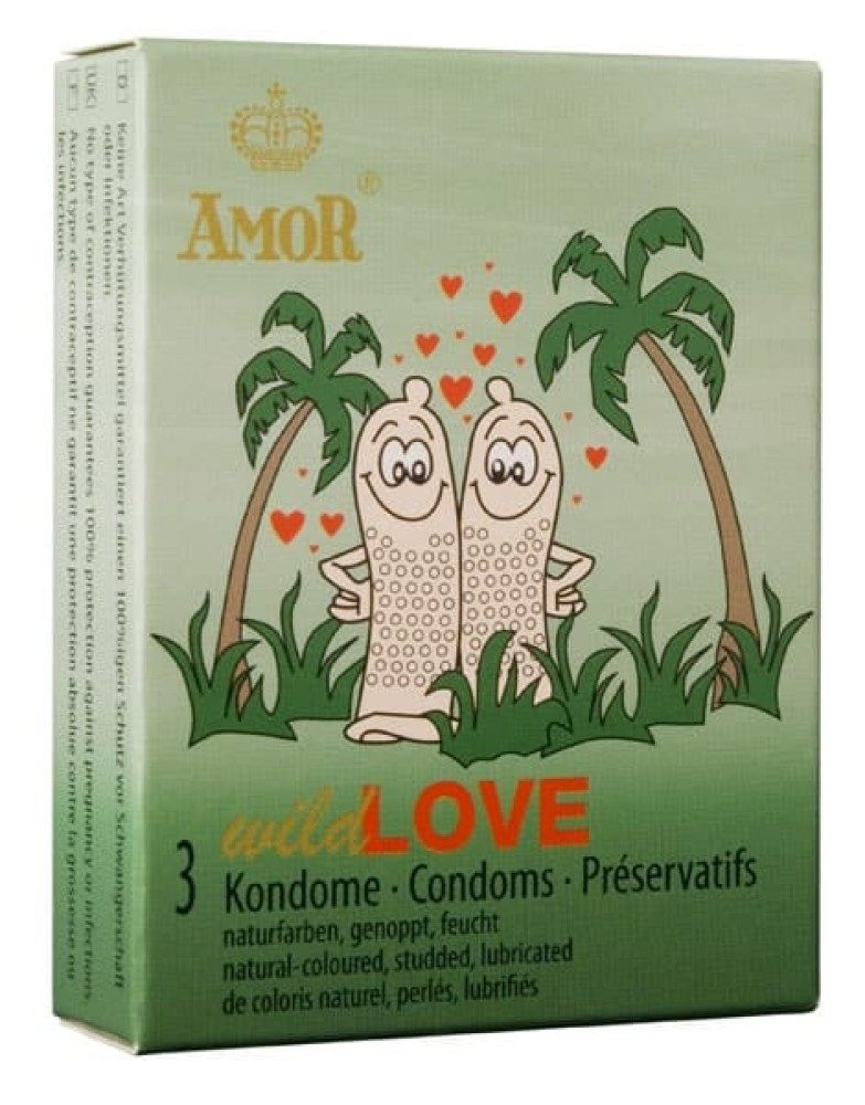 Amor Kondome AMOR Wild Love / 3 pcs content, 1 St., genoppt