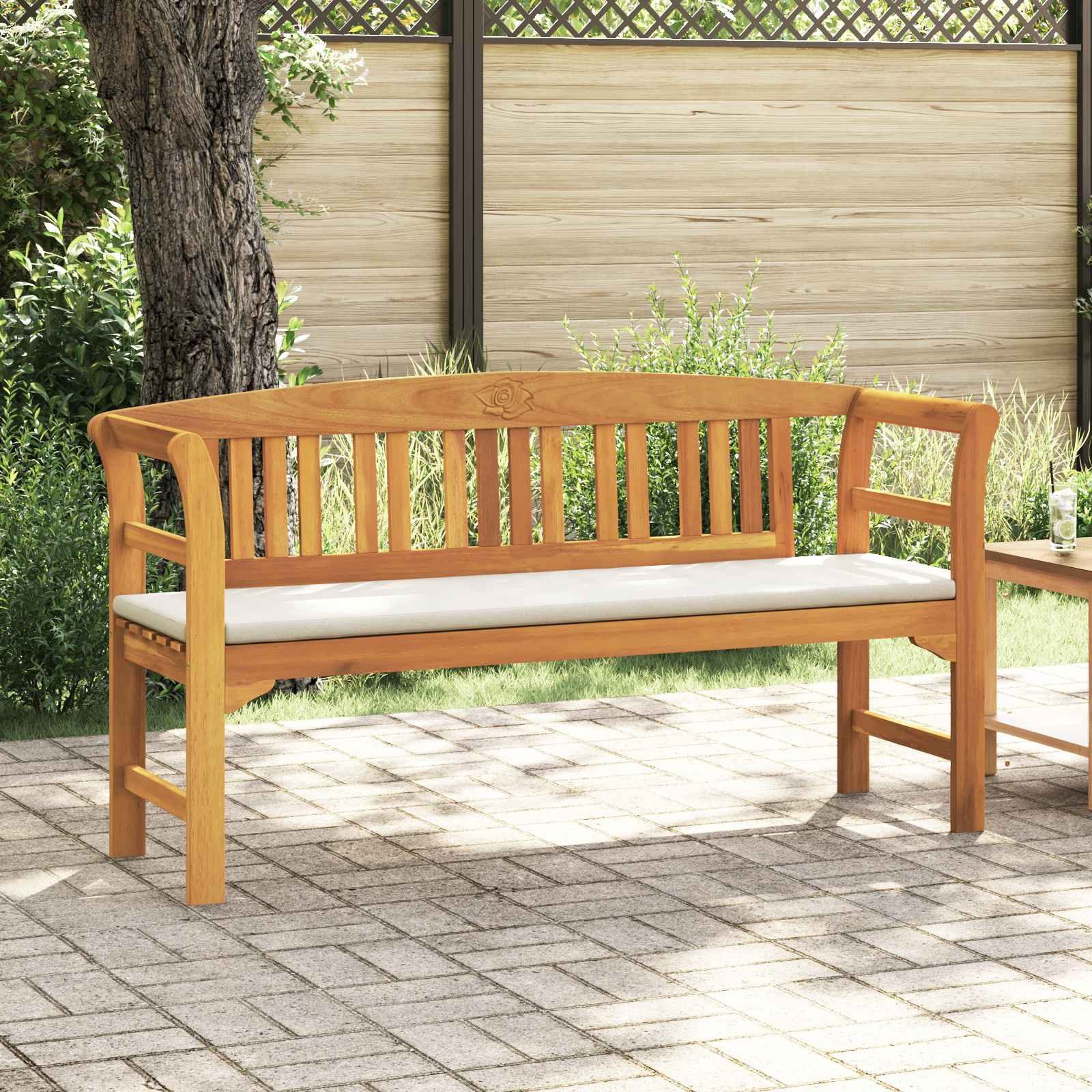 vidaXL Gartenbank Rosenbank Natur 157 x 46 x 82,5 cm Massivholz