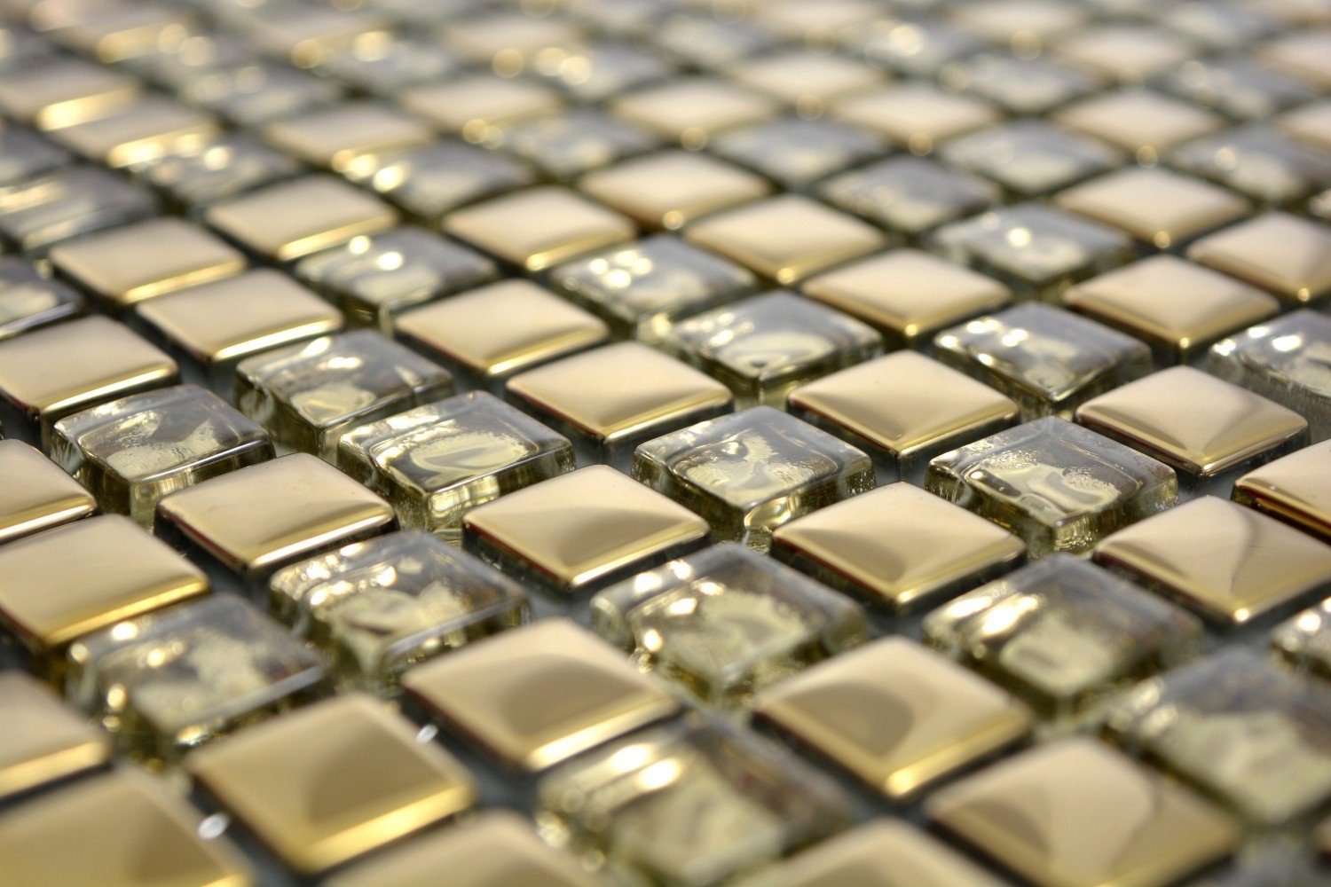 10 Mosaikfliesen Mosaikfliesen Crystal Matten gold Mosani Glasmosaik glänzend /