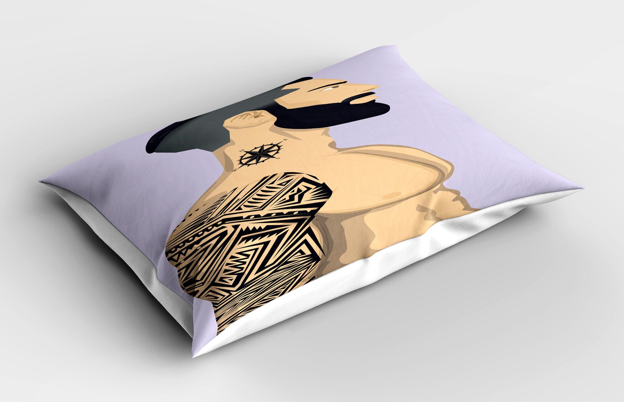 Kissenbezug, Size King Tattoo Stück), Standard mit Dekorativer Muskuläre (1 Junge Mann Gedruckter Junger Kissenbezüge Abakuhaus