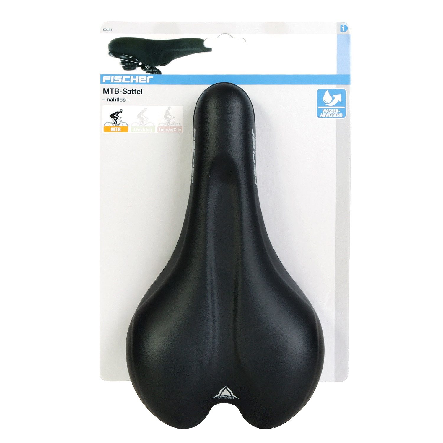 FISCHER Fahrrad Fahrradsattel Fahrrad-Sattel Rad Fahrrad-Sitz In Mould, Nahtlos Gepolstert Pad MTB-Sattel für Mountain-Bike auch E-Bike E-MTB