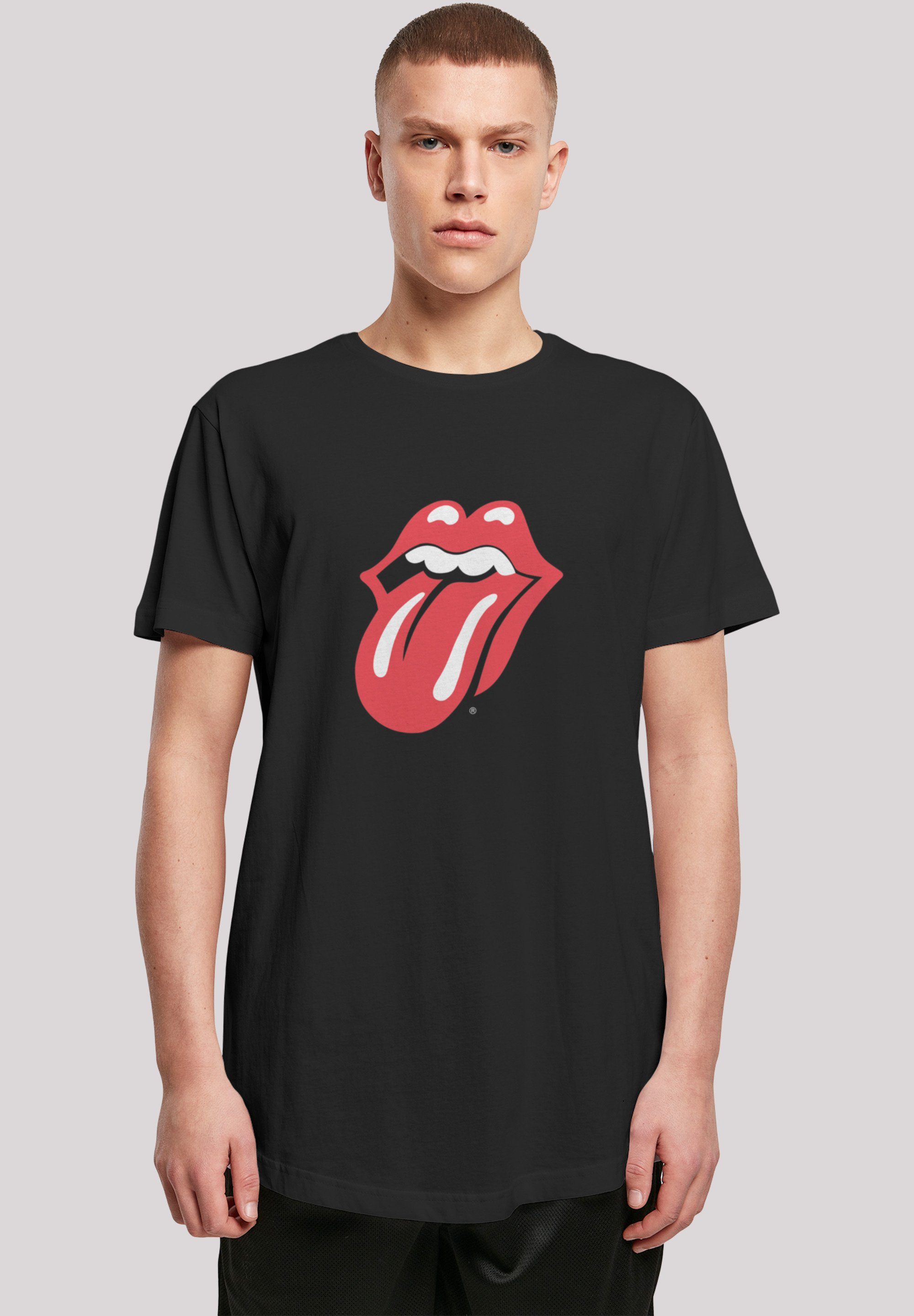 Stones Stones Print, T-Shirt Offiziell Classic Black The Rolling T-Shirt Rolling lizenziertes The Tongue Rockband F4NT4STIC