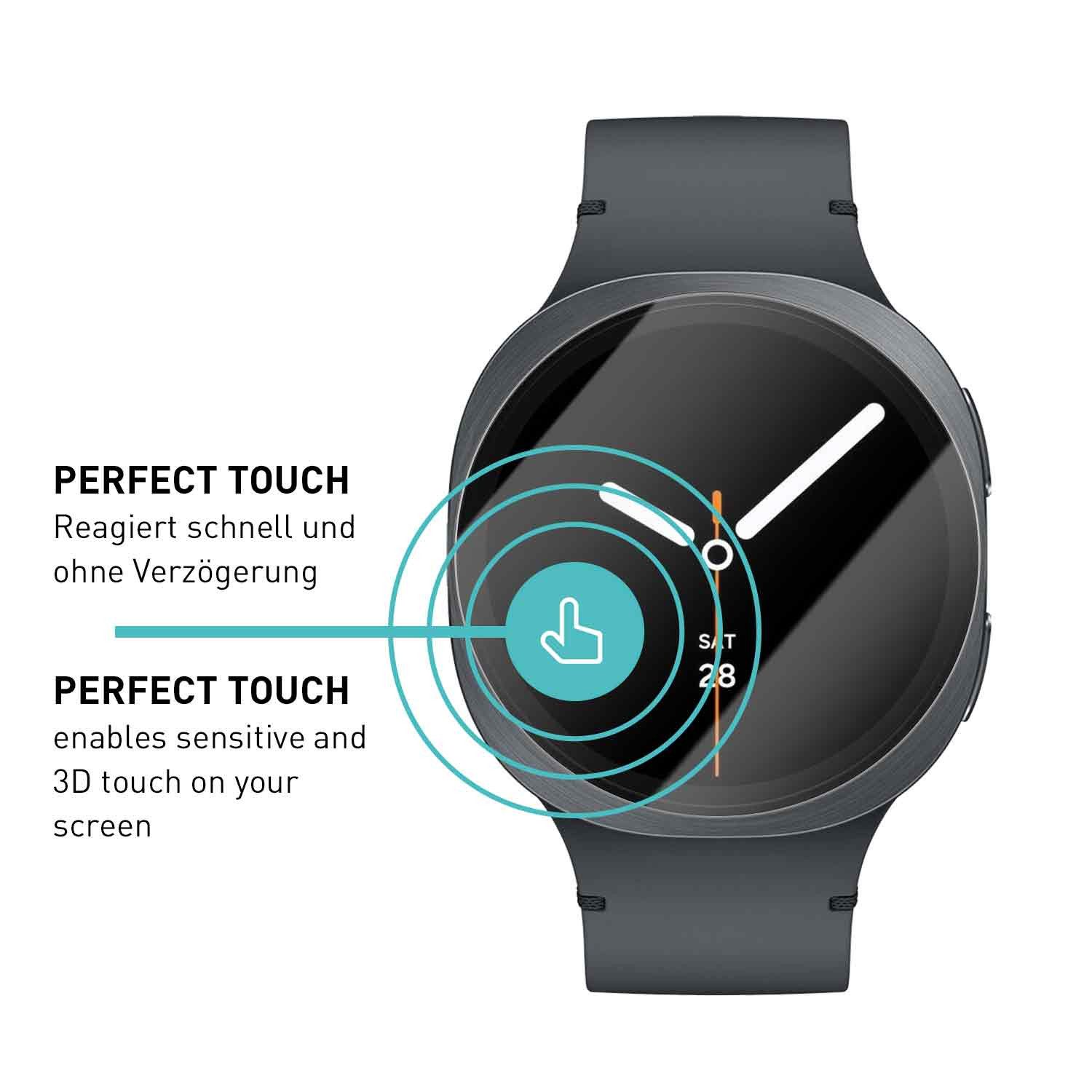 smartect Displayschutzglas 3X Schutzglas Panzerfolie Klar für Samsung Galaxy Watch 8 44mm für Samsung Galaxy Watch 8 44mm, Set, 3 Stück, 0.3 mm Ultra-klar, 9H H – Bild 4 von 5