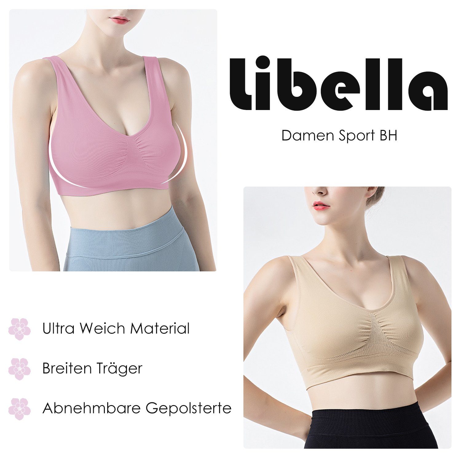 Set-2 Set: Bügelloser 3717-3747 Bustier Libella (3er-Pack) Komfort-BH Soft-BH