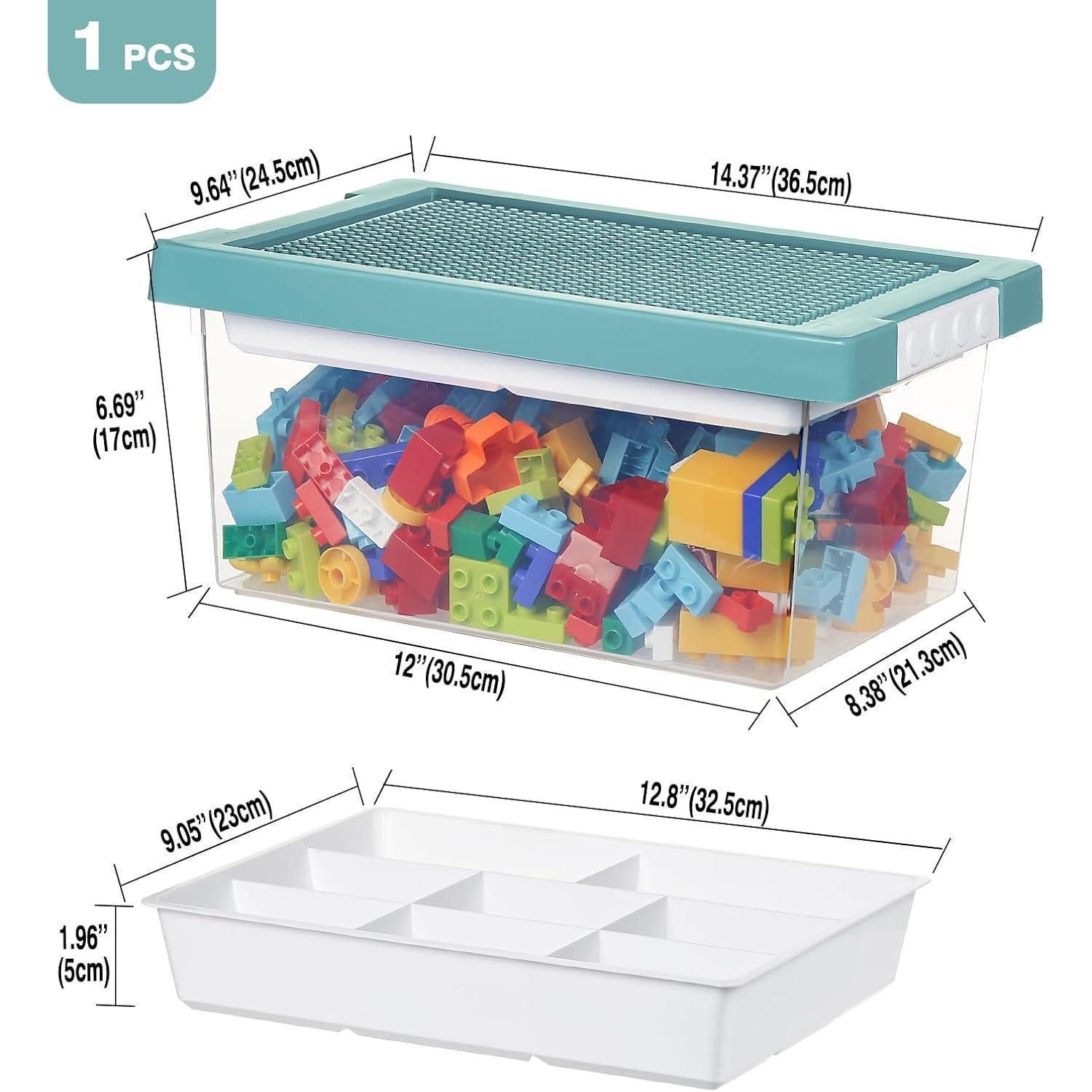 Luxury Collection Toy Chest Storage Box Toy Lid Removable Tray PP Blue