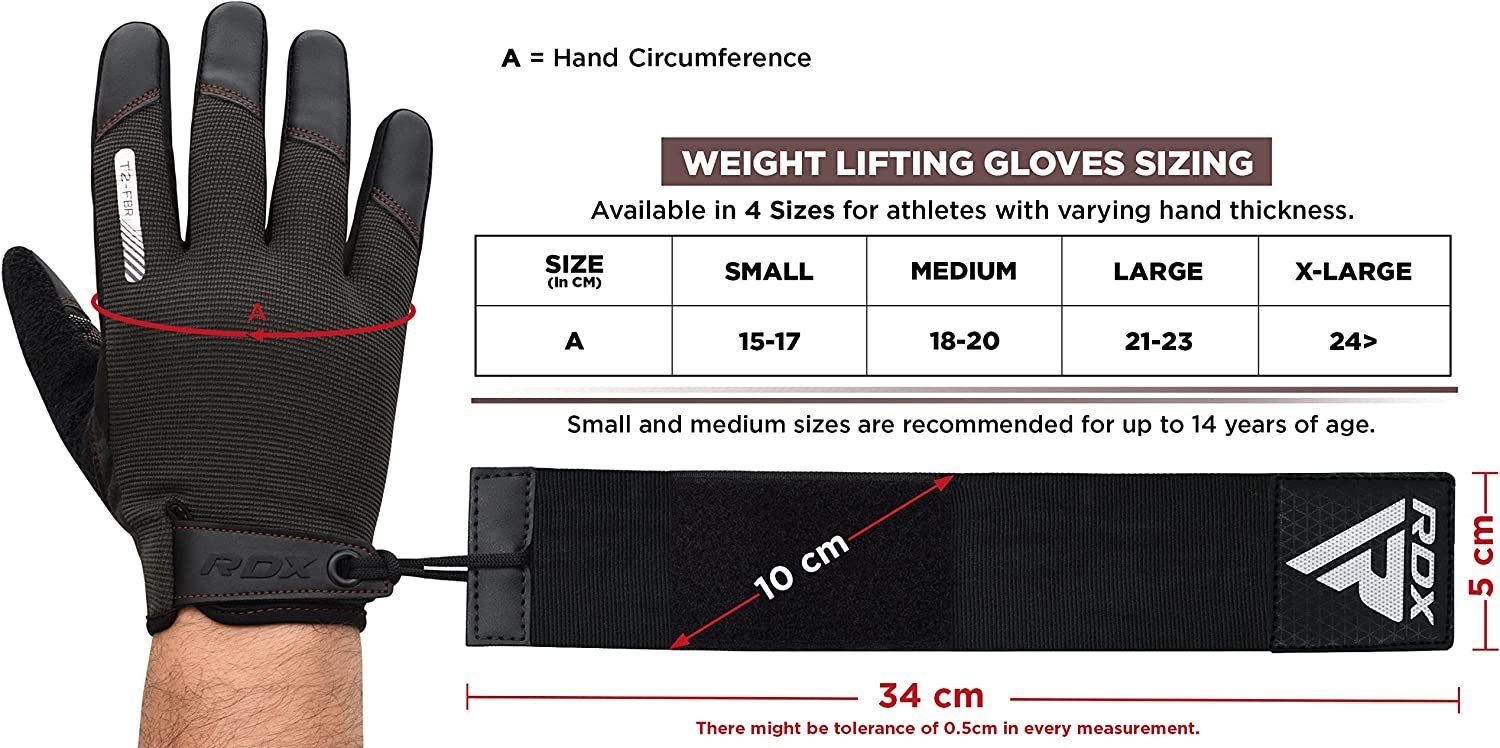 RDX Handschuhe Trainingshandschuhe Fitness voller RDX Touchscreen Frauen BROWN Finger Männer langen