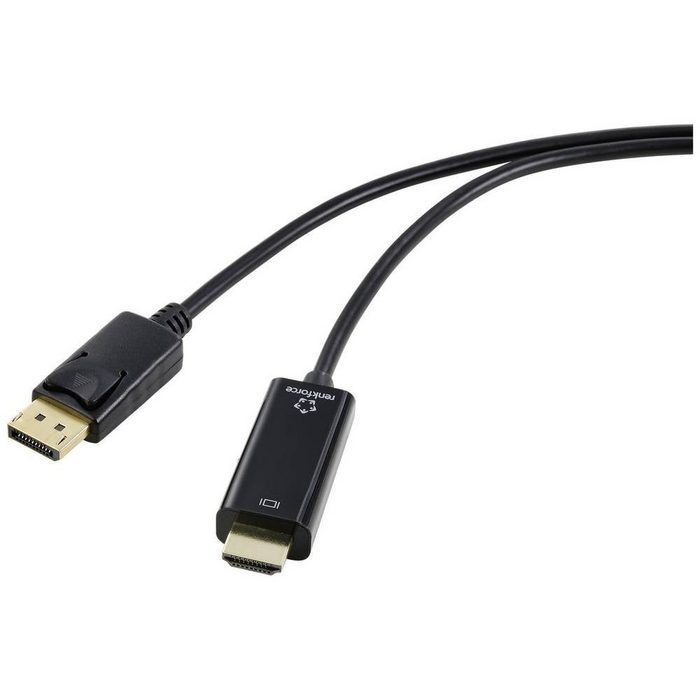 Renkforce DisplayPort-/HDMI-Kabel 4K 30Hz DP: passiv 3 m HDMI-Kabel