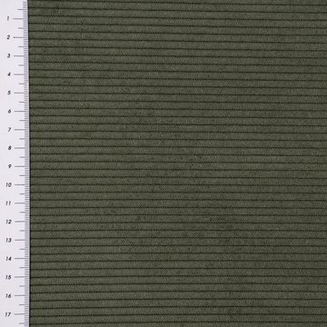 SCHÖNER LEBEN. Stoff Bezugsstoff Möbelstoff Polsterstoff Fjord Cord tanne grün 1,40m, pflegeleicht
