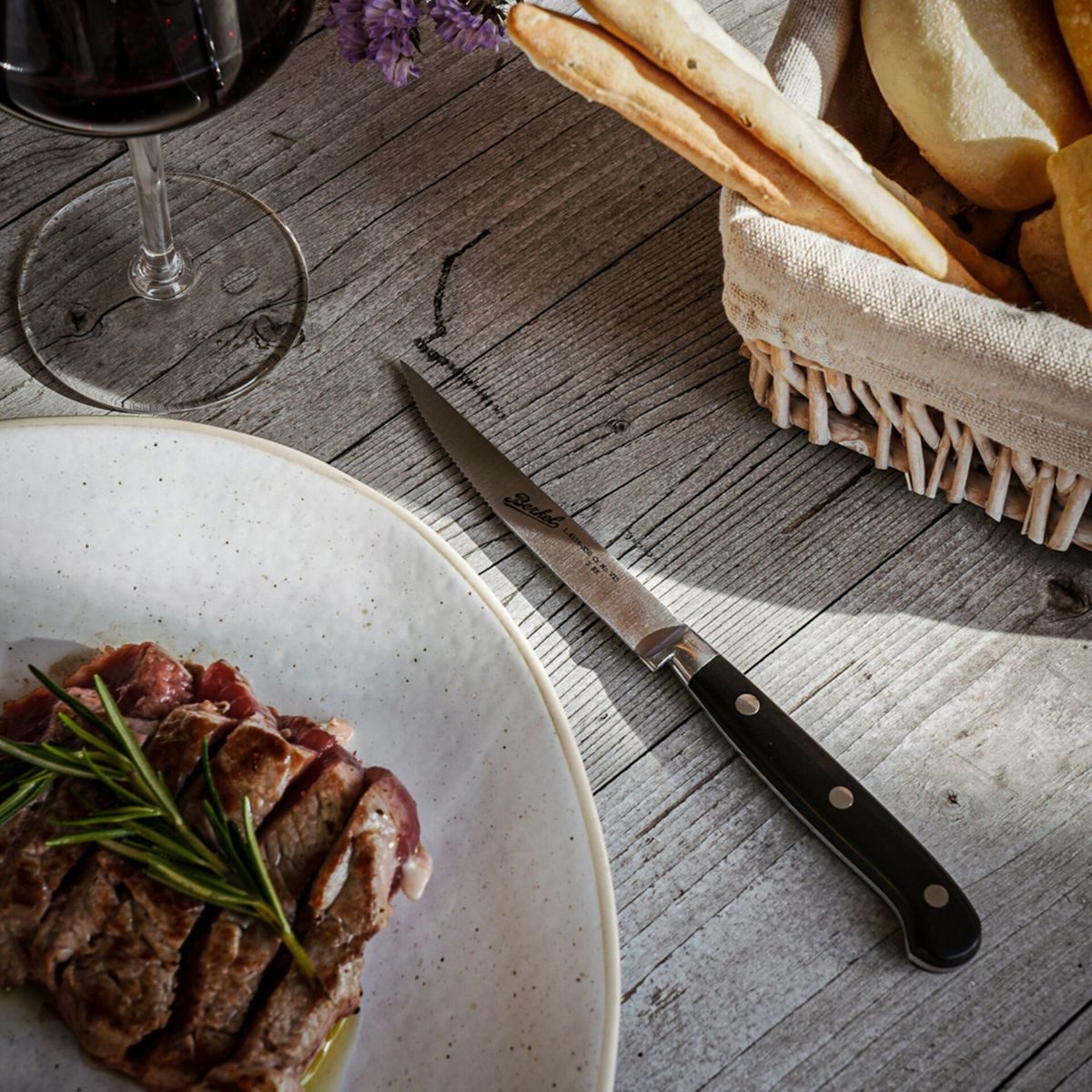 Berkel Besteck-Set Adhoc Glossy Steak Set 6-tlg. gezackt, Stahl / Kunststoff