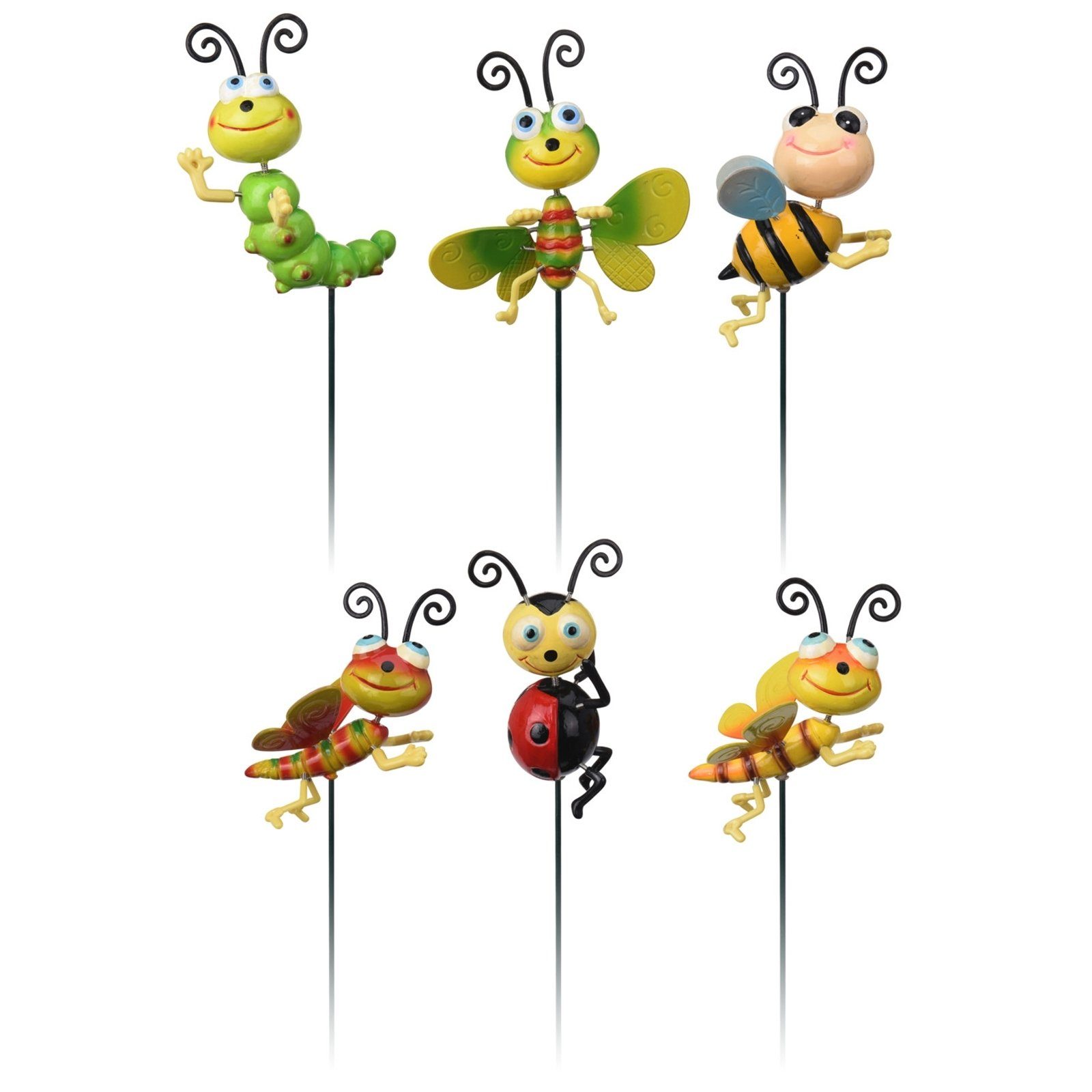 HTI-Living Insekten, Erdspiess (6 lustigen St), 6-teilig mit Insekten Gartenstecker dekorativer Gartenfigur Set