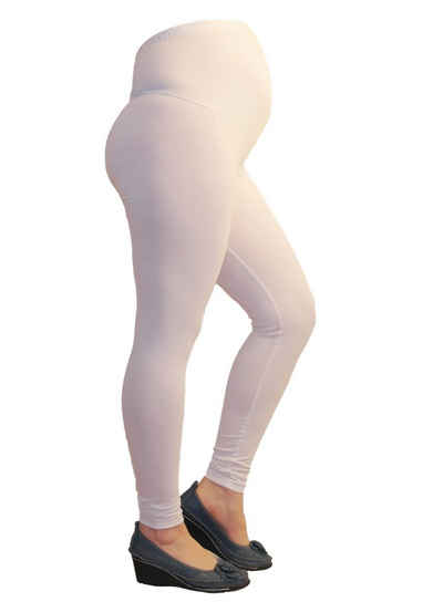 YESET Umstandsleggings Umstand Thermo Leggings Hose lang Fleece Gamaschen weiss L-38 Thermoleggings