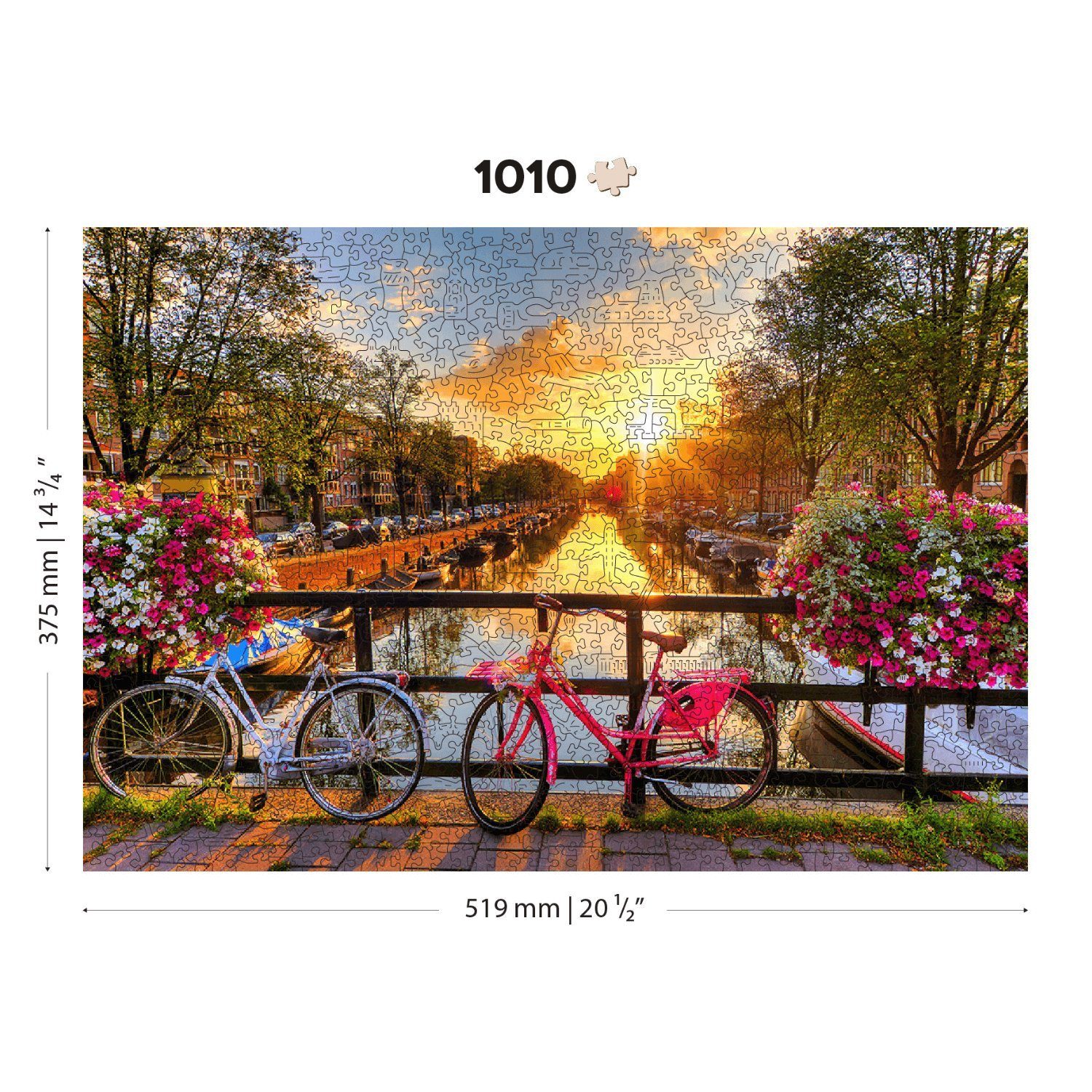 Wooden City Puzzle Puzzleteile Amsterdam WoodenCity 1010 1010 Fahrräder von Holzpuzzle