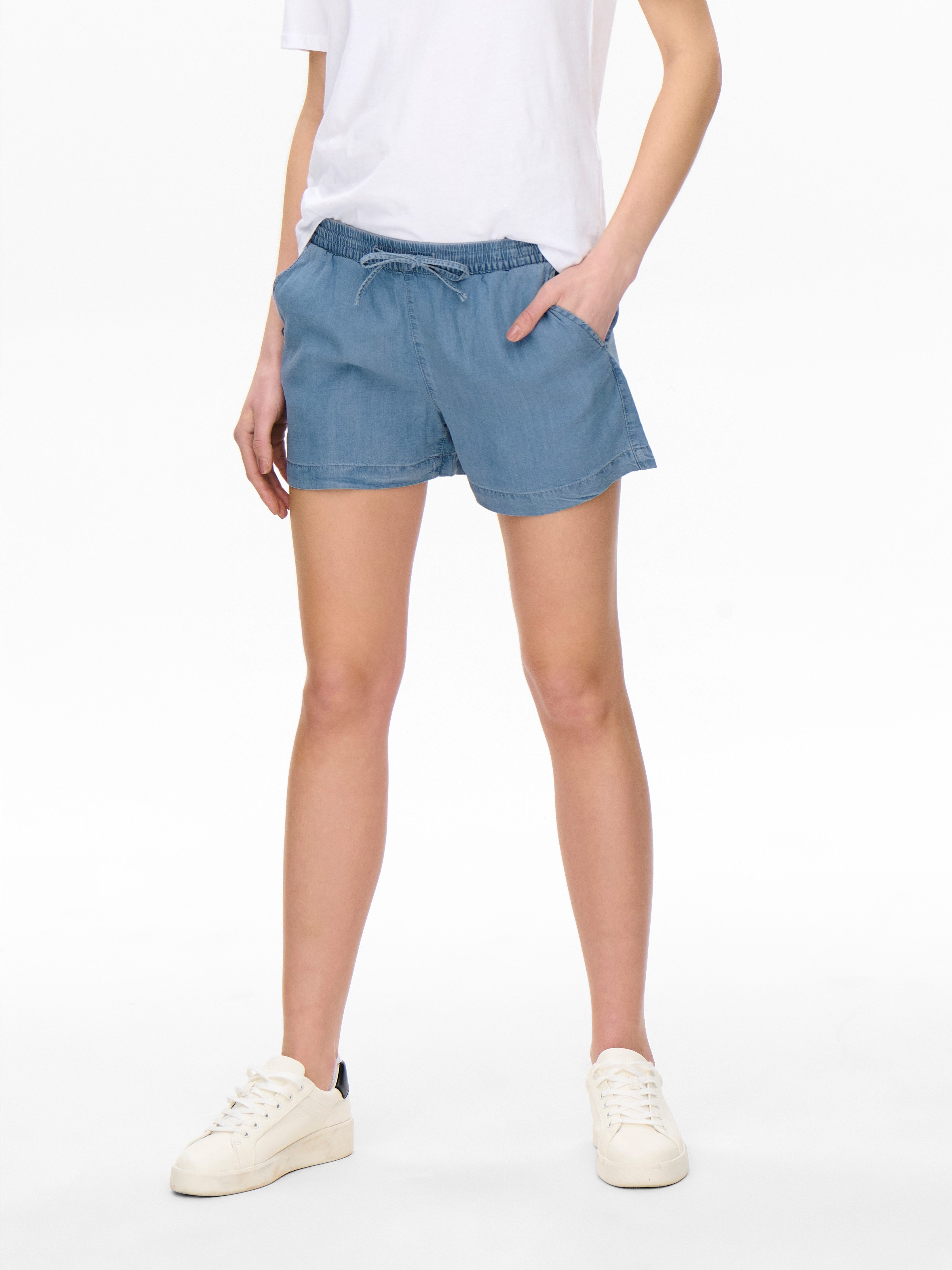 ONLY Shorts ONLPEMA – Shorts mit elastischem Bund für lässigen Jeanslook Lyocell, relaxed fit