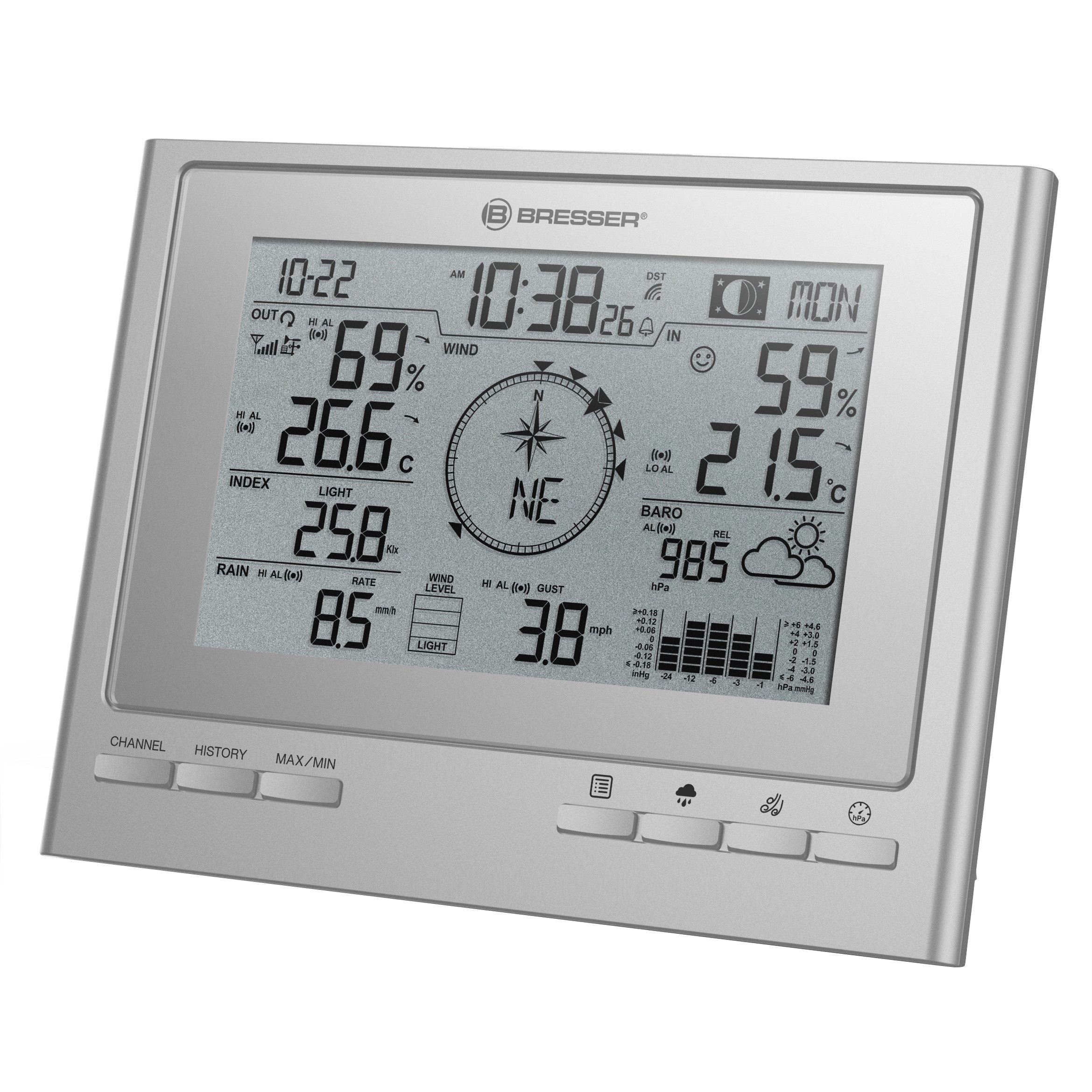 Wetterstation Wetter Center ClimateScout Basisstation - silber