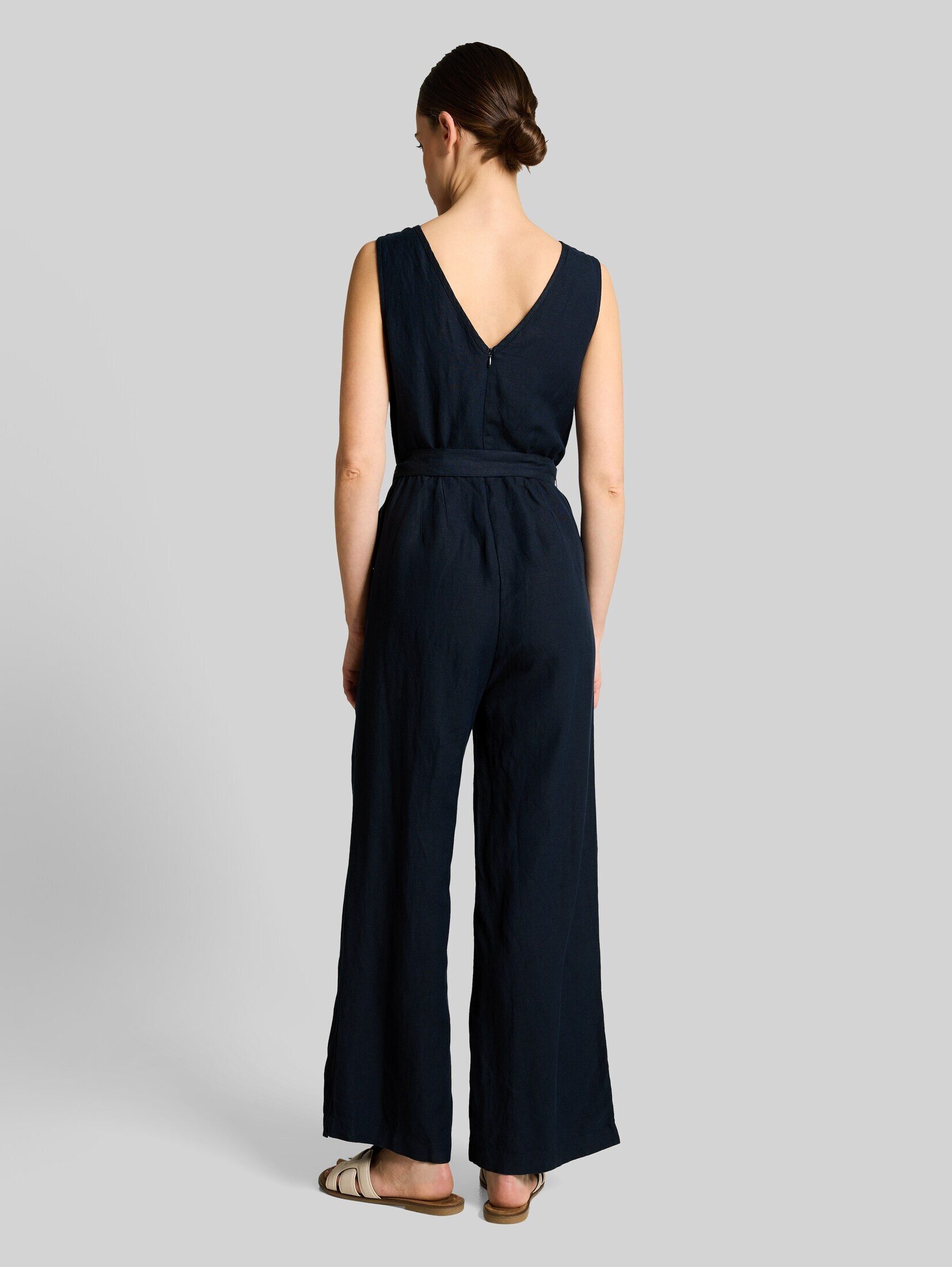 TOM TAILOR Jumpsuit Overalls Jumpsuit mit Leinenanteil
